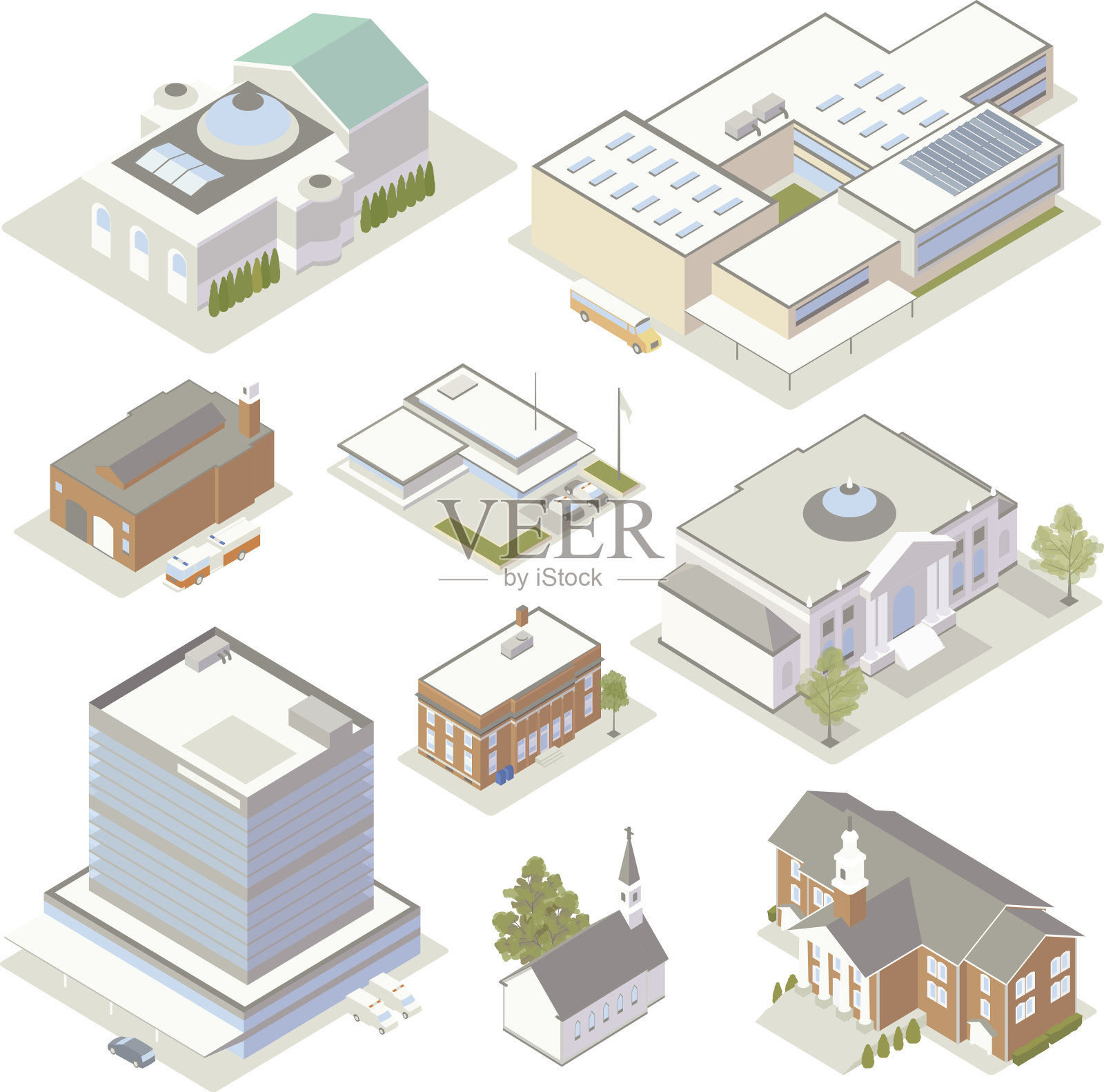 市政和社区建筑插图插画图片素材