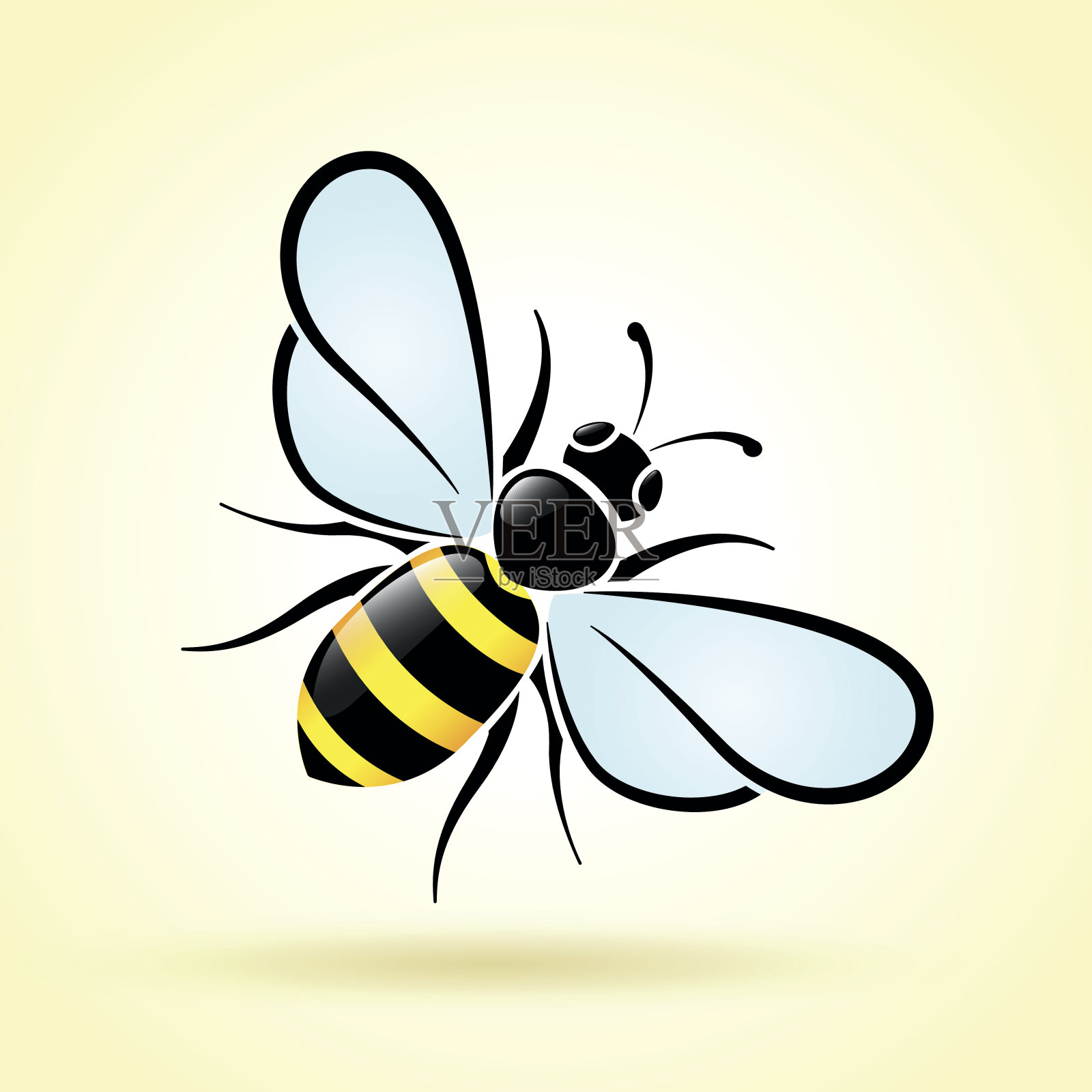 白底上的蜜蜂设计元素图片