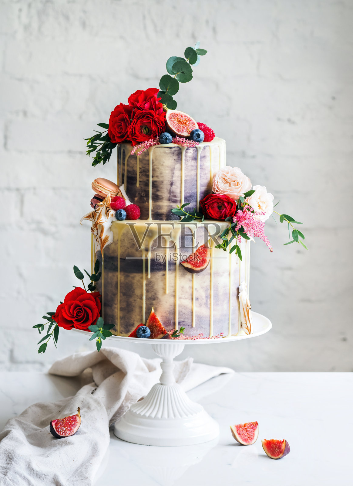 鲜花结婚蛋糕照片摄影图片