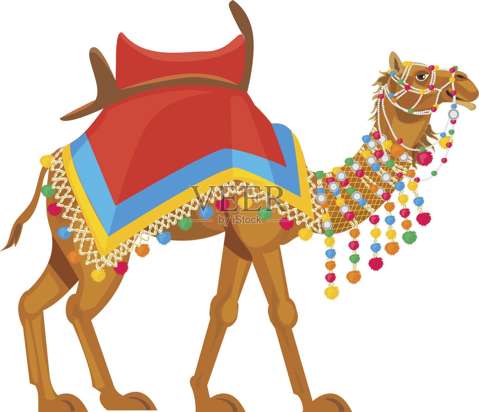 印度骆驼美饰插画图片素材