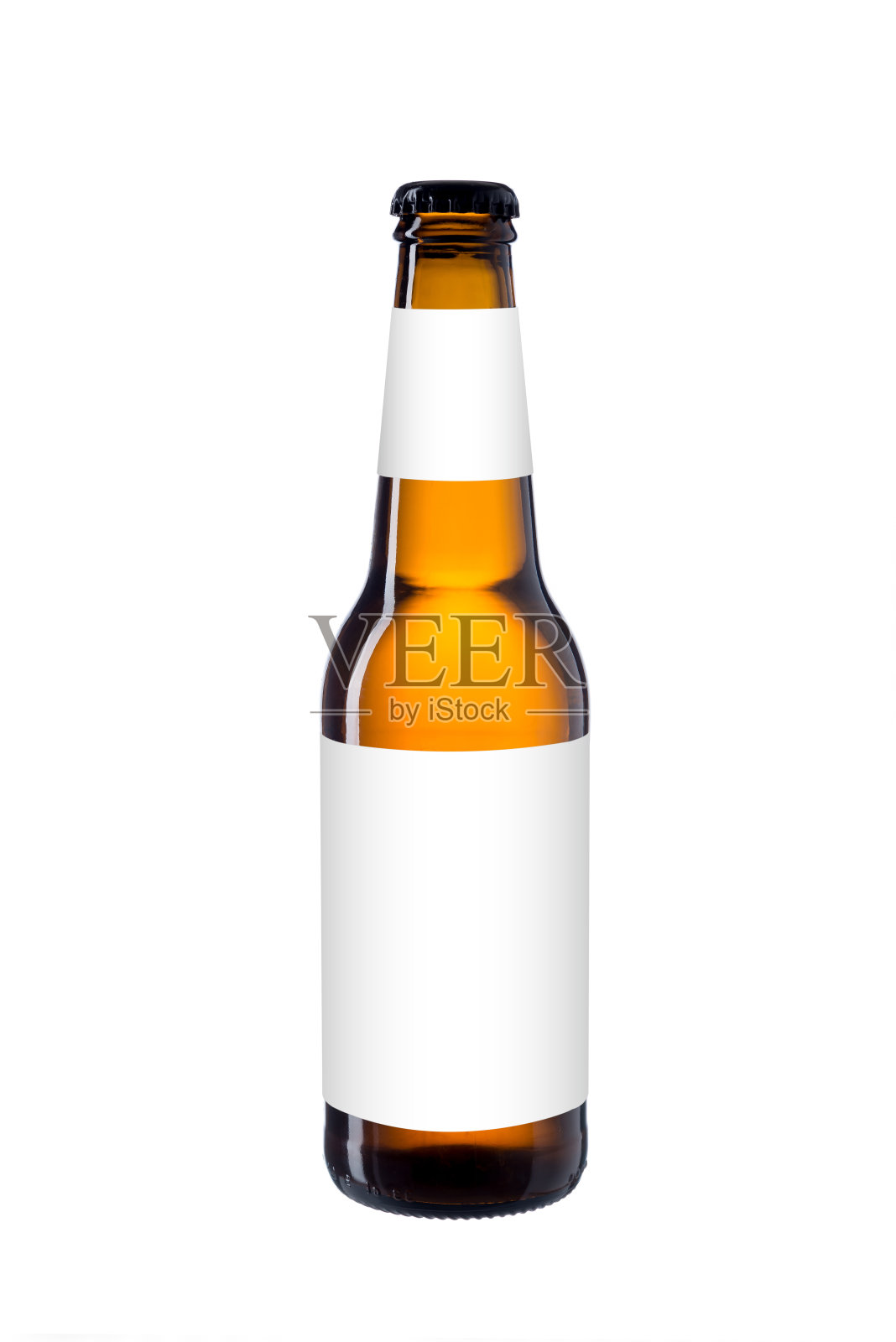 精酿啤酒瓶孤立在白色背景照片摄影图片