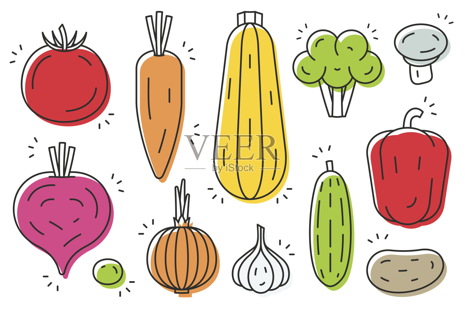 蔬菜图标设置插画图片素材