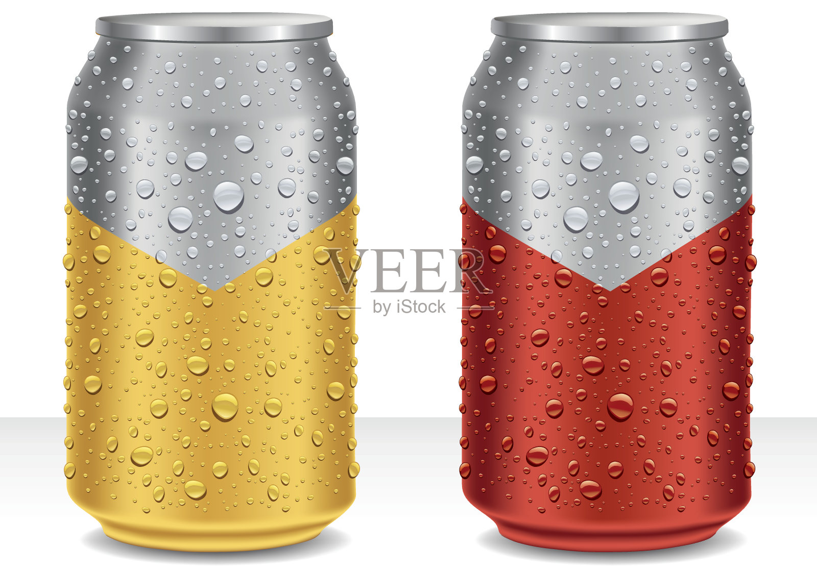 铝罐上的水滴-啤酒，果汁，能量饮料插画图片素材