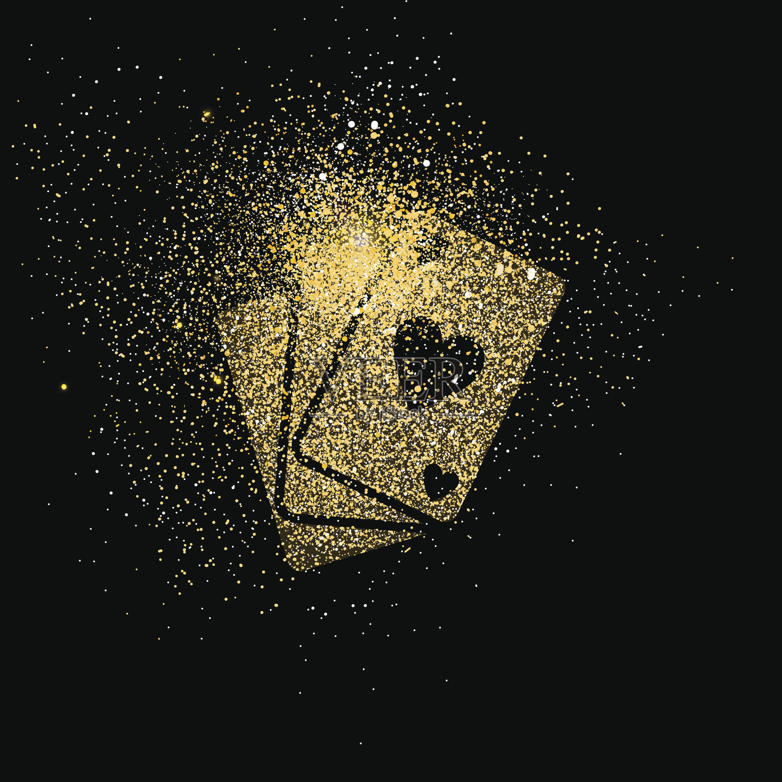 扑克牌金闪光艺术概念插图插画图片素材