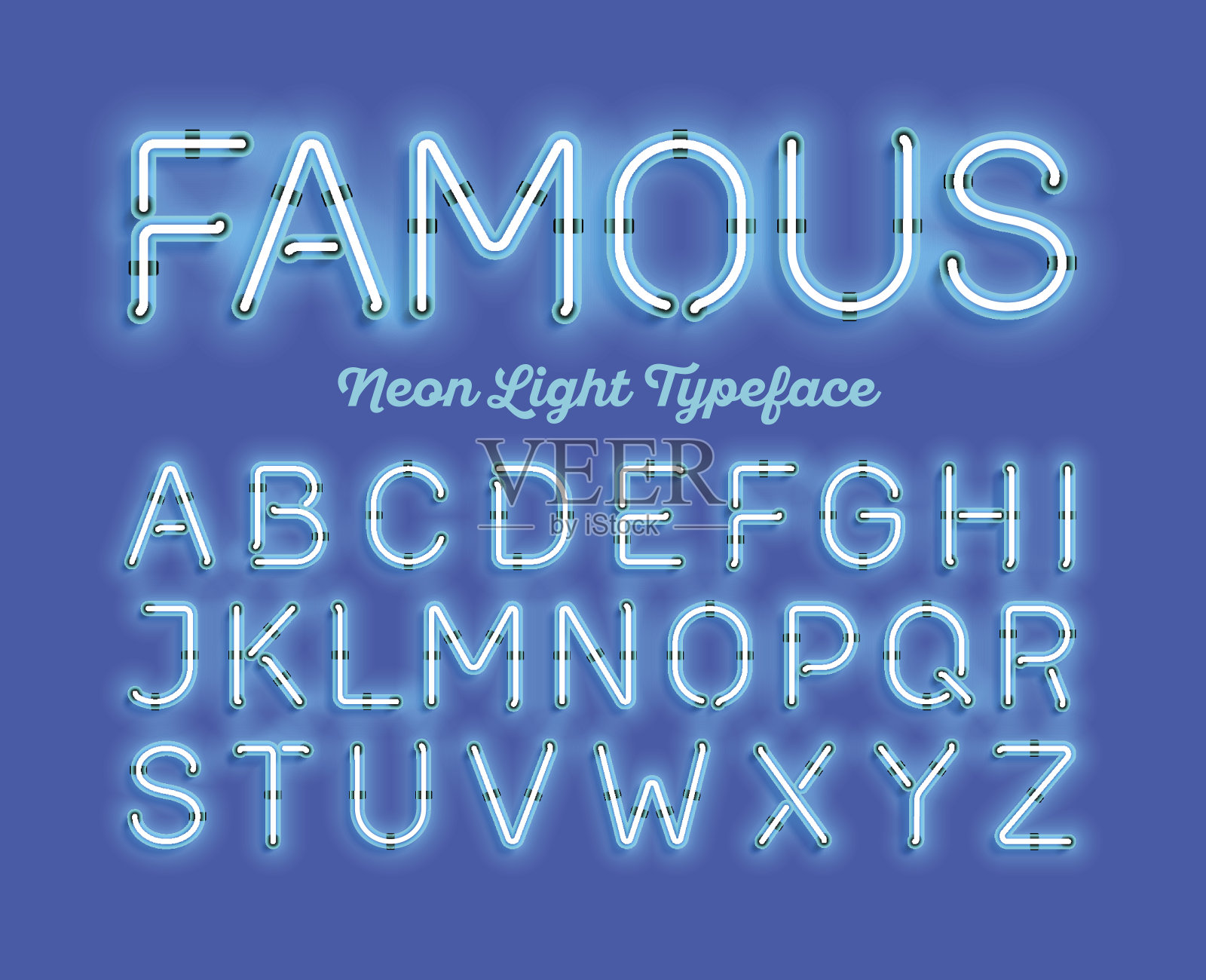 现代霓虹字体设计元素图片