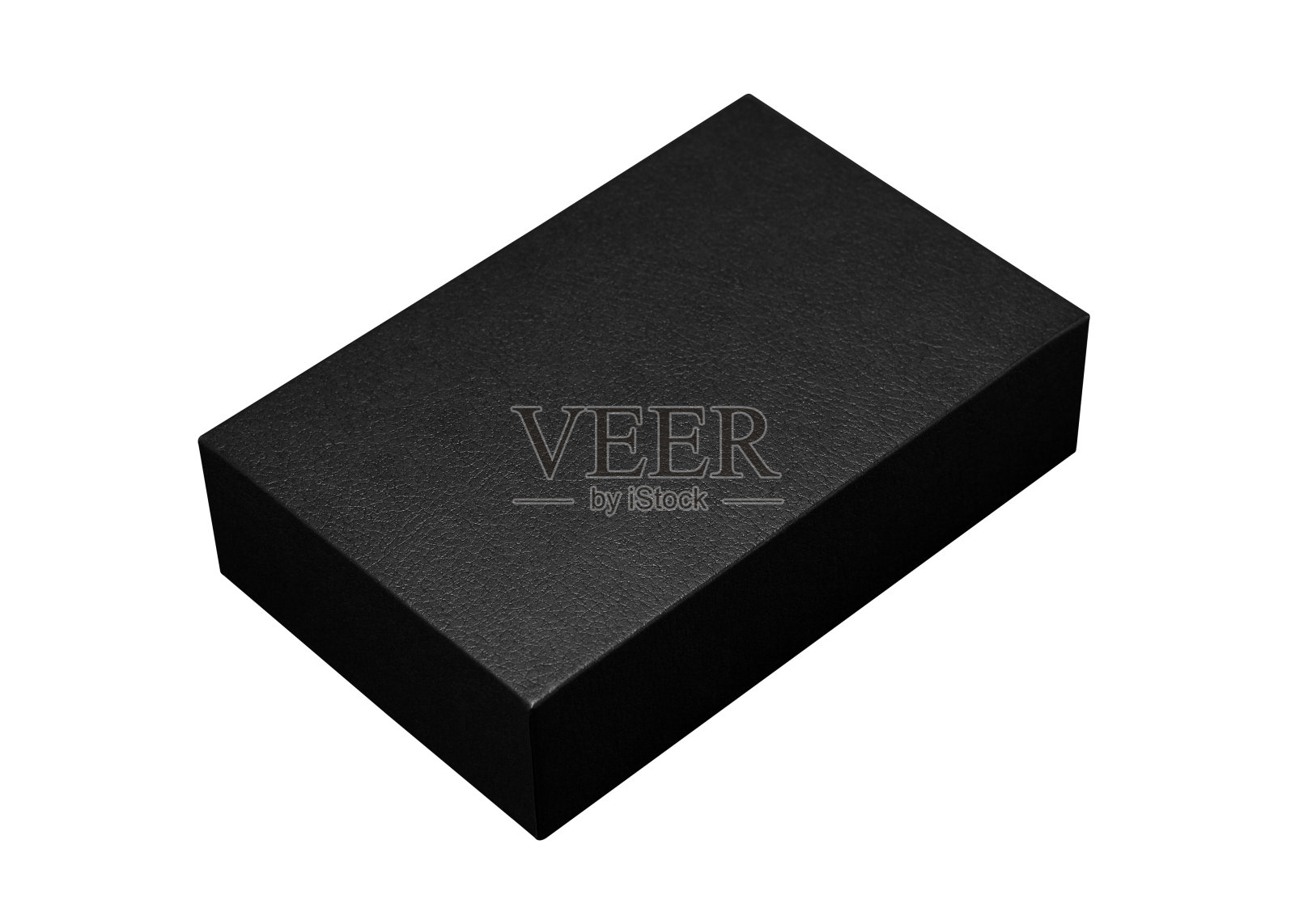 黑盒孤立在白色背景上。深色产品包装为您设计。剪辑路径对象。(矩形)照片摄影图片