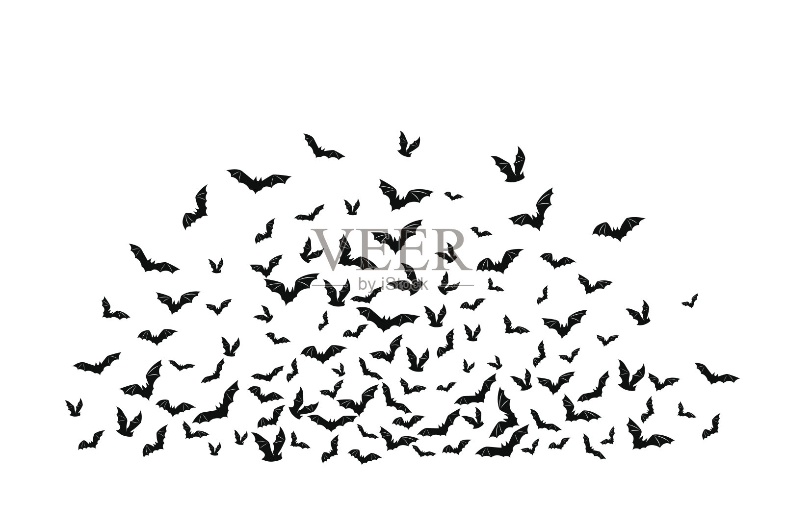 万圣节飞行的蝙蝠。装饰元素来自零散的剪影插画图片素材