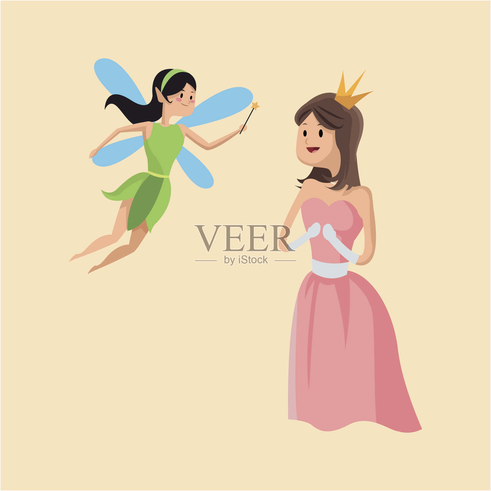 公主和童话人物插画图片素材