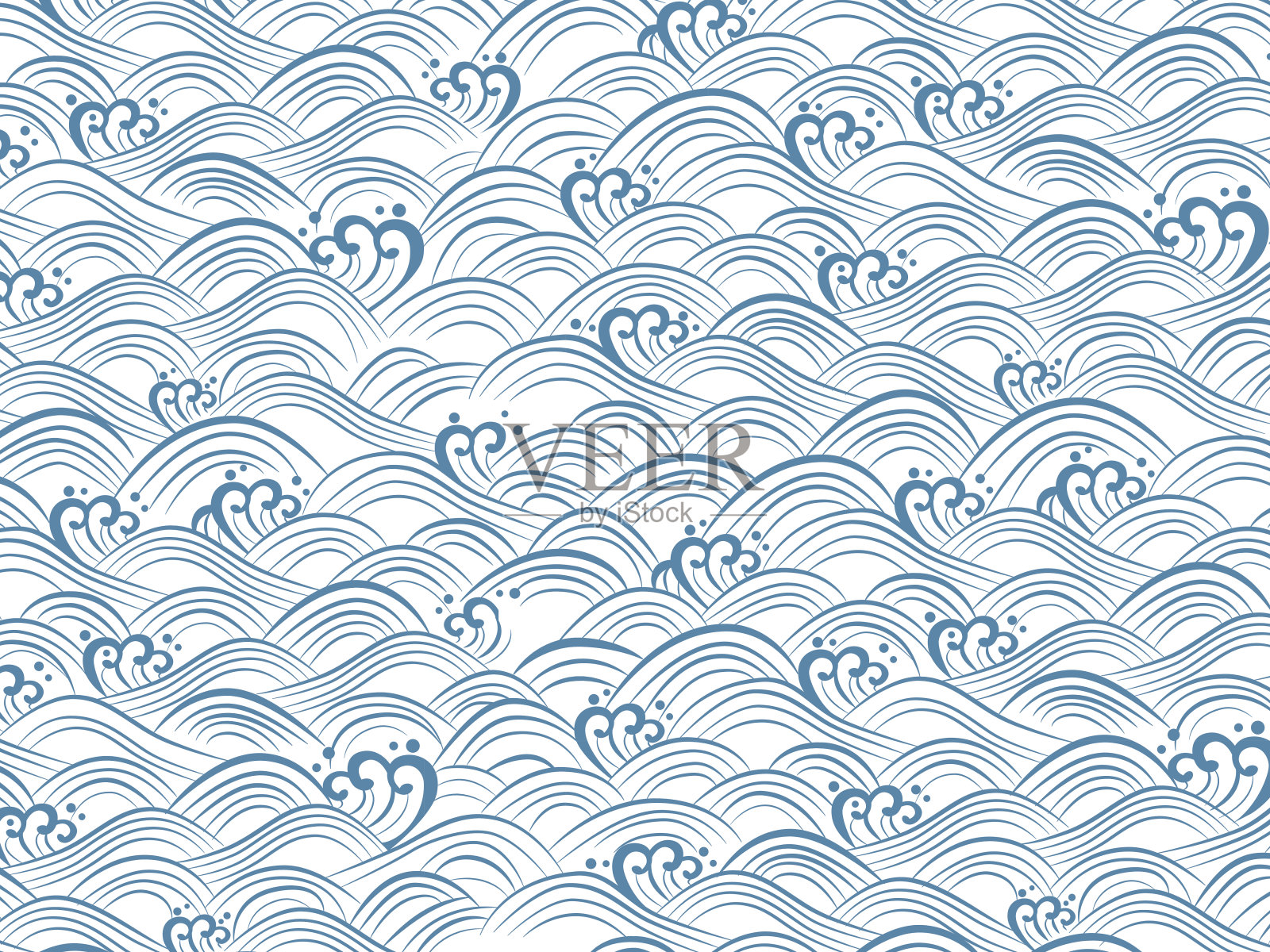波のパターン背景插画图片素材