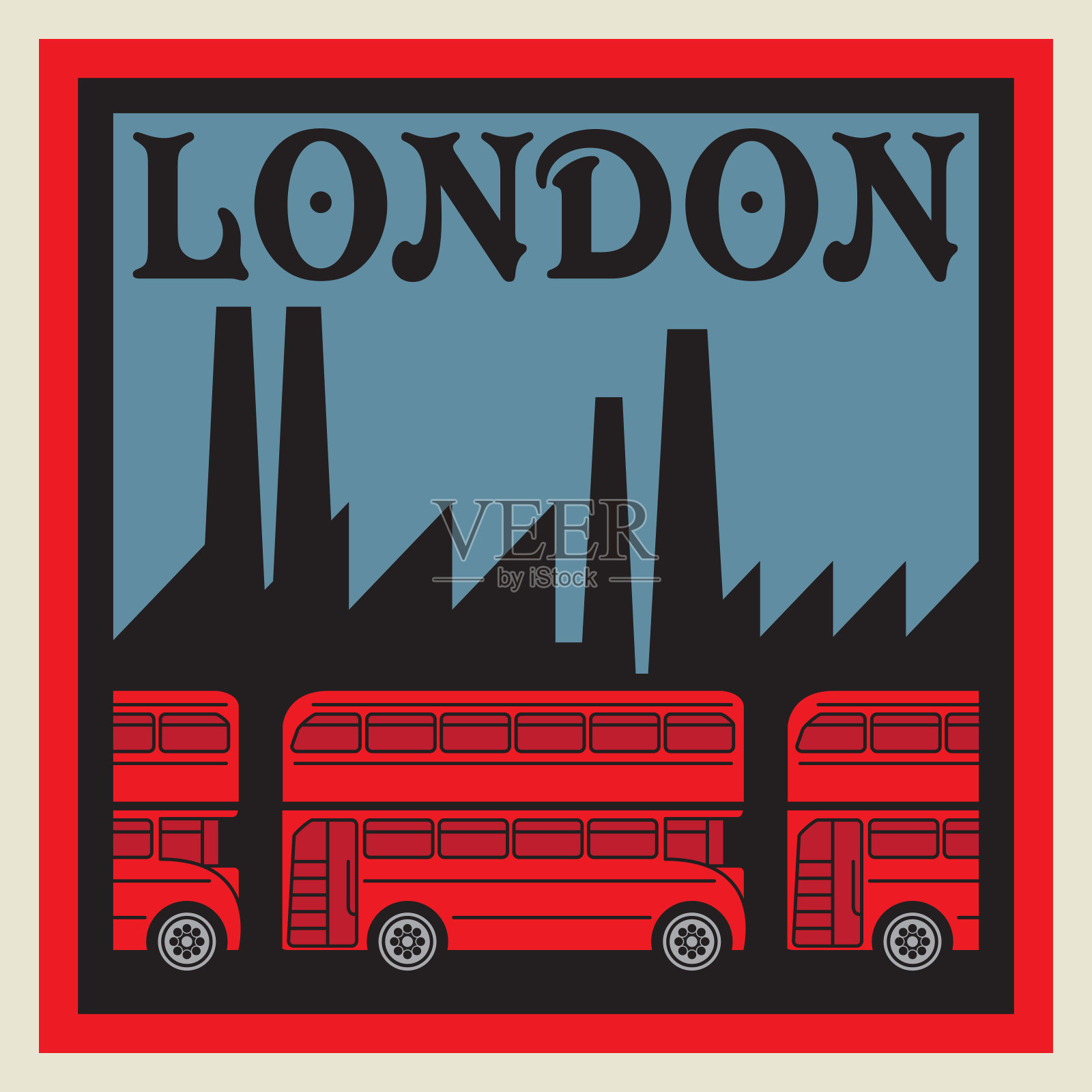 标签文字伦敦和红色双层巴士插画图片素材