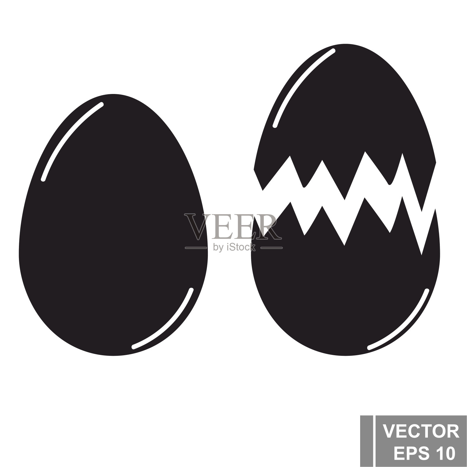 鸡蛋。图标。黑色的轮廓。为你的设计。插画图片素材