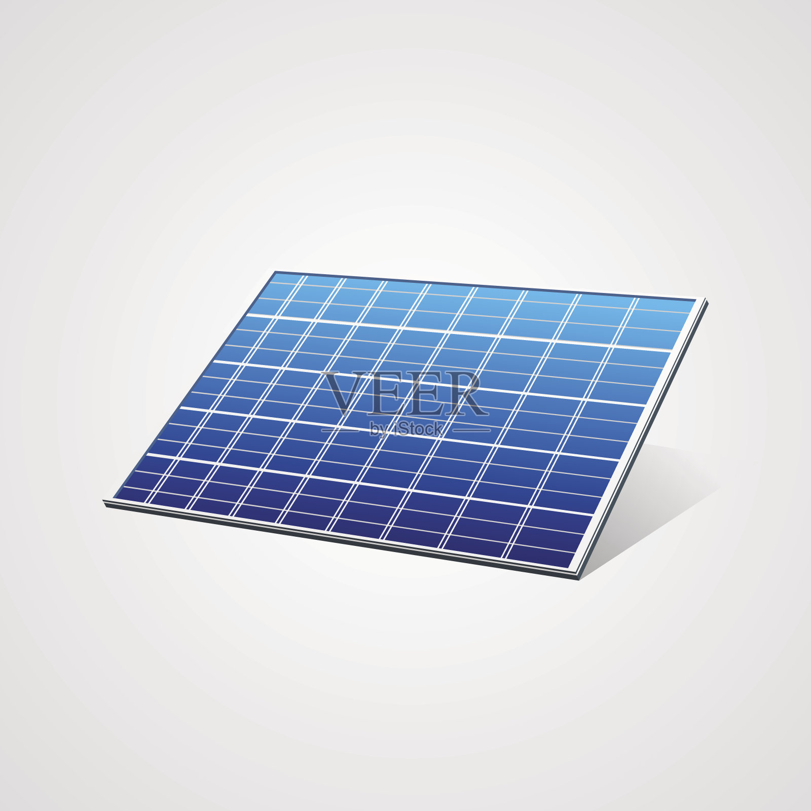 太阳能发电的太阳能电池板。插画图片素材