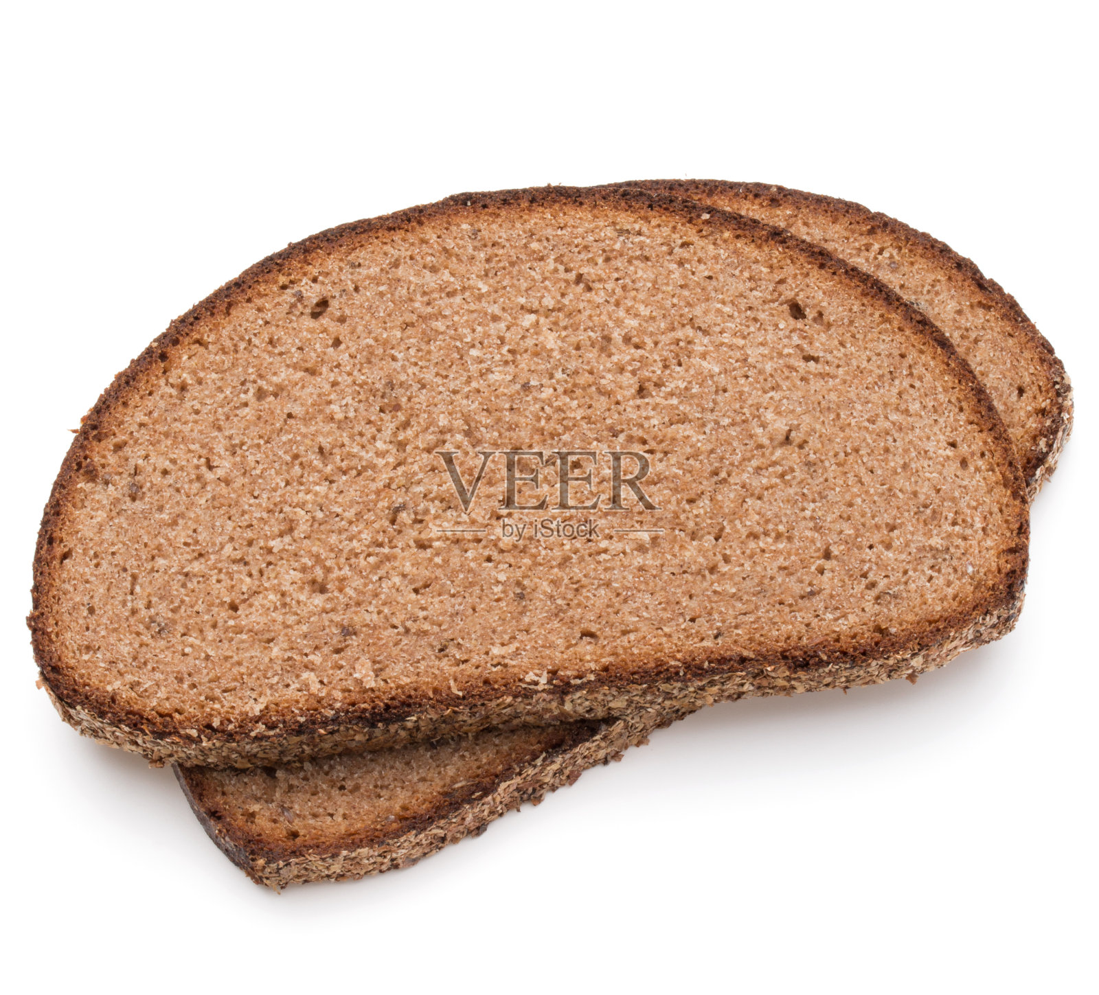 一片新鲜的黑麦面包孤立的白色背景裁剪照片摄影图片