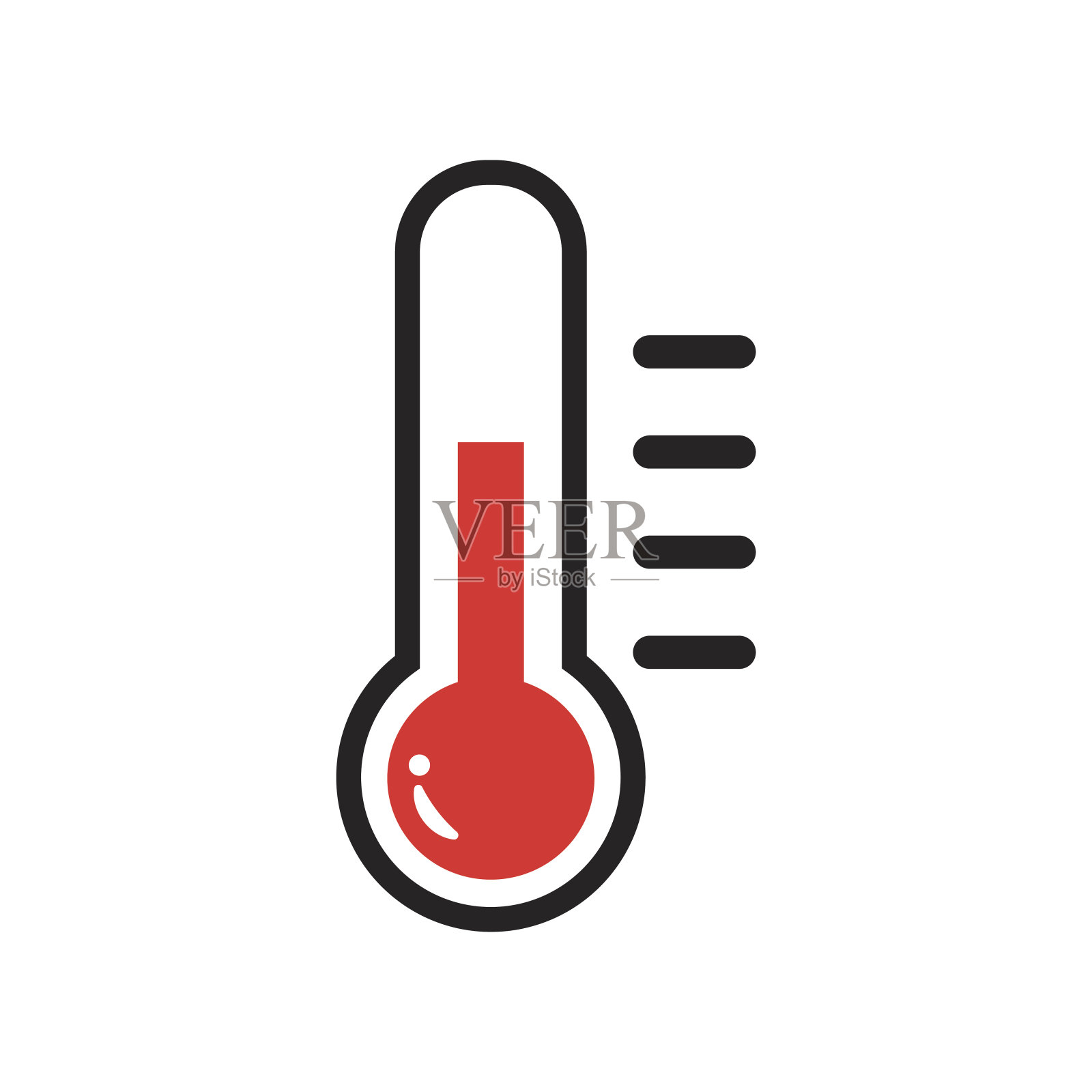 温度计图标，热温度，矢量图标素材