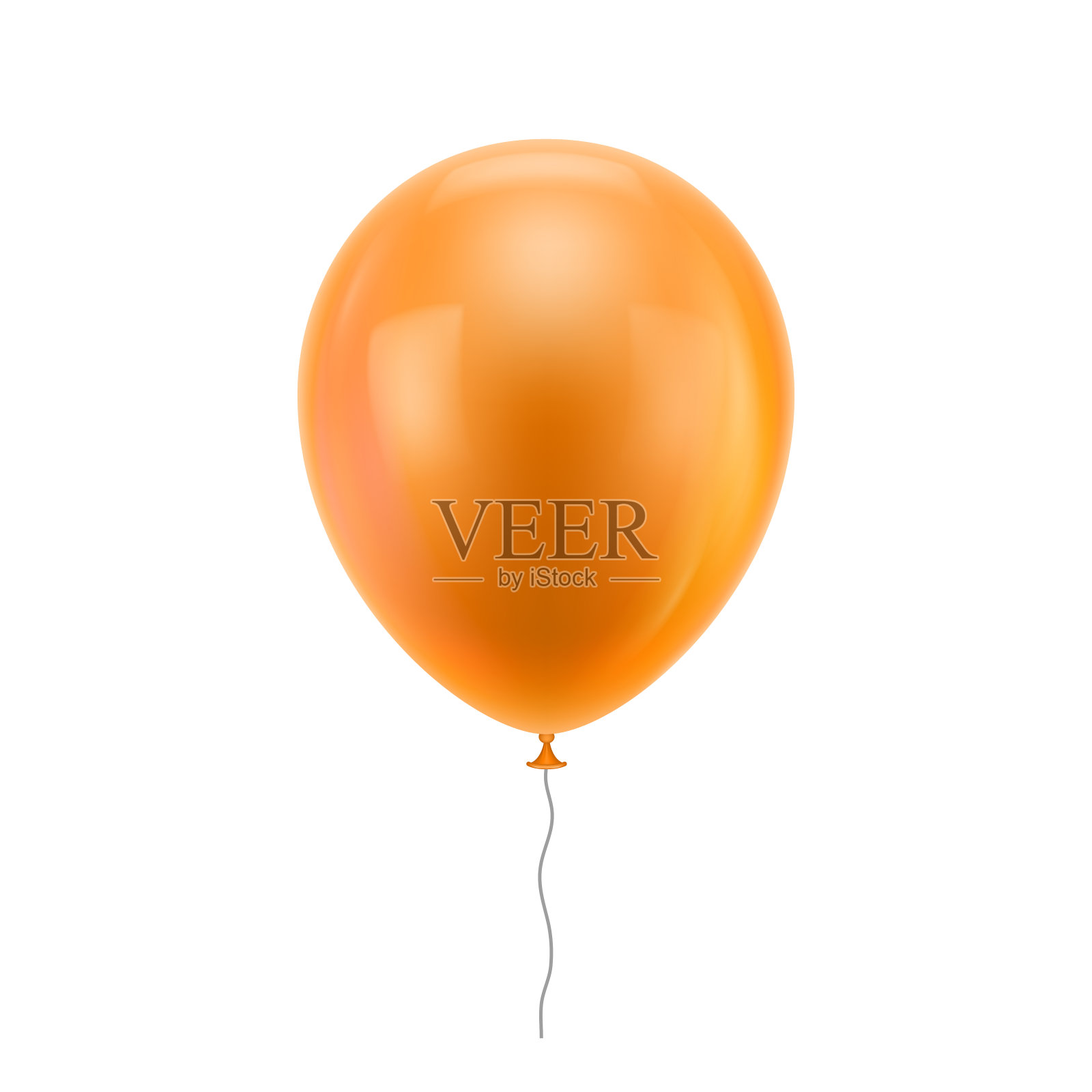 橙色现实的气球设计元素图片