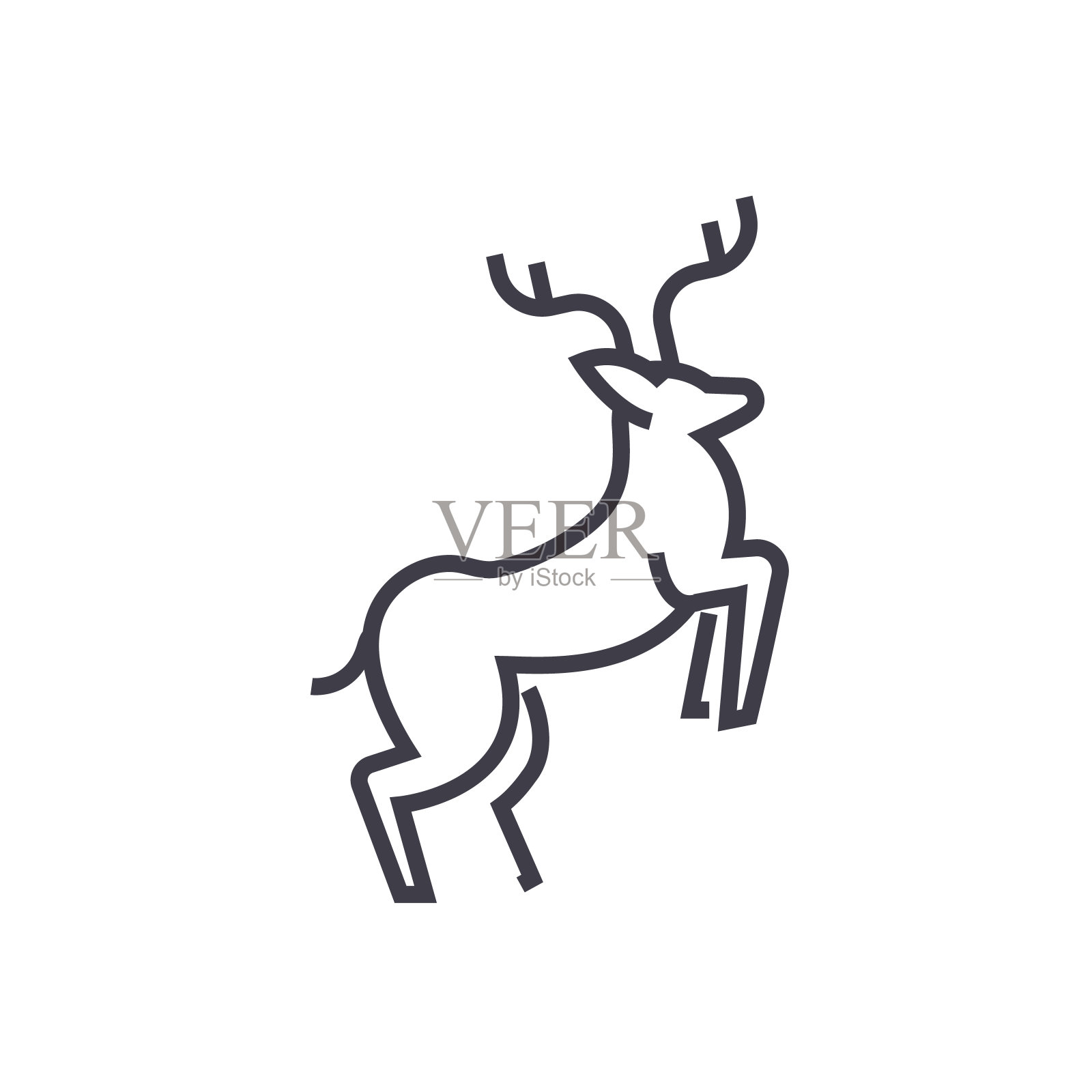 线鹿插图矢量线图标，标志，插图的背景，可编辑的笔触设计元素图片