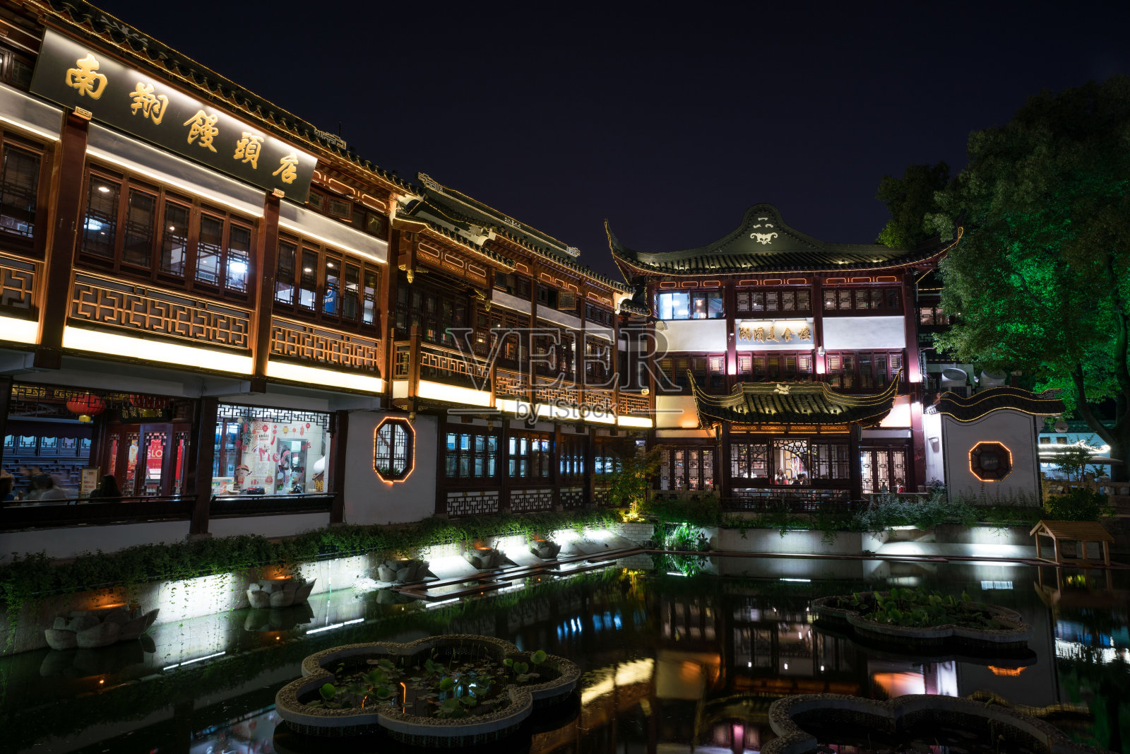 上海豫园夜景照片摄影图片