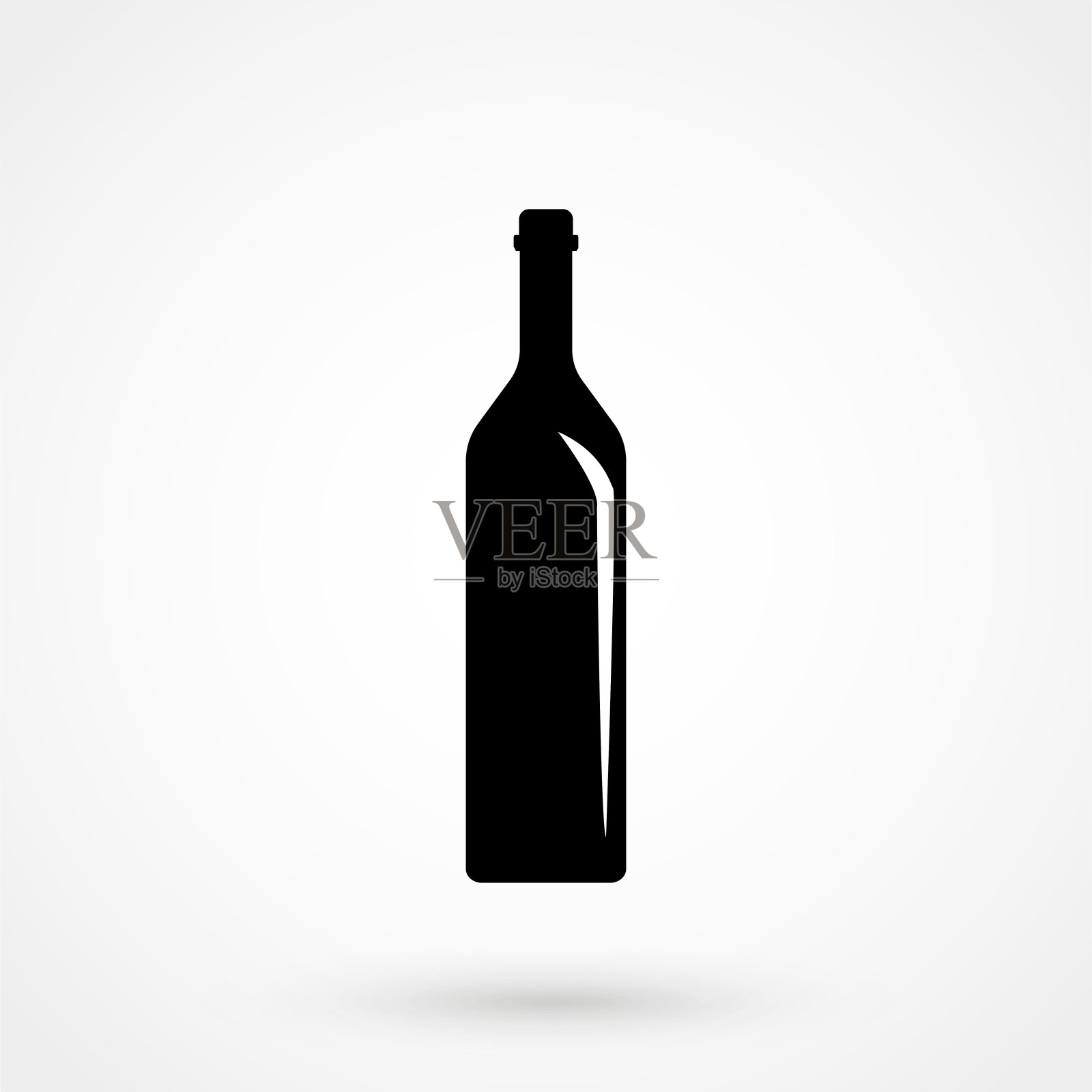 酒瓶图标孤立在白色背景。矢量插图。设计元素图片
