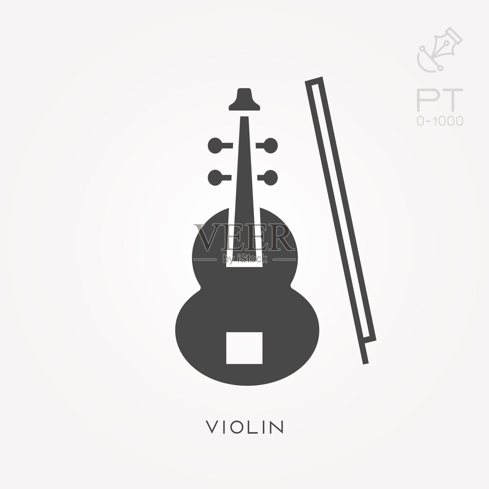 轮廓图标小提琴图标素材