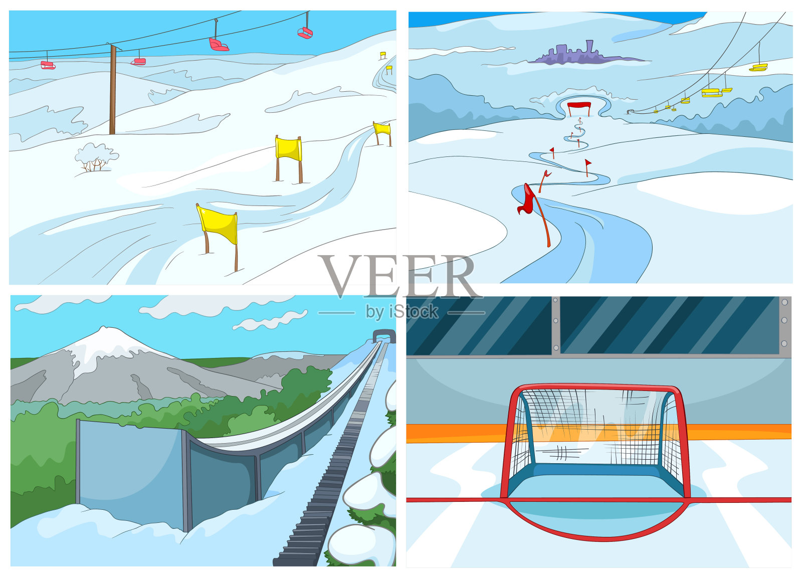 卡通背景-体育基础设施插画图片素材