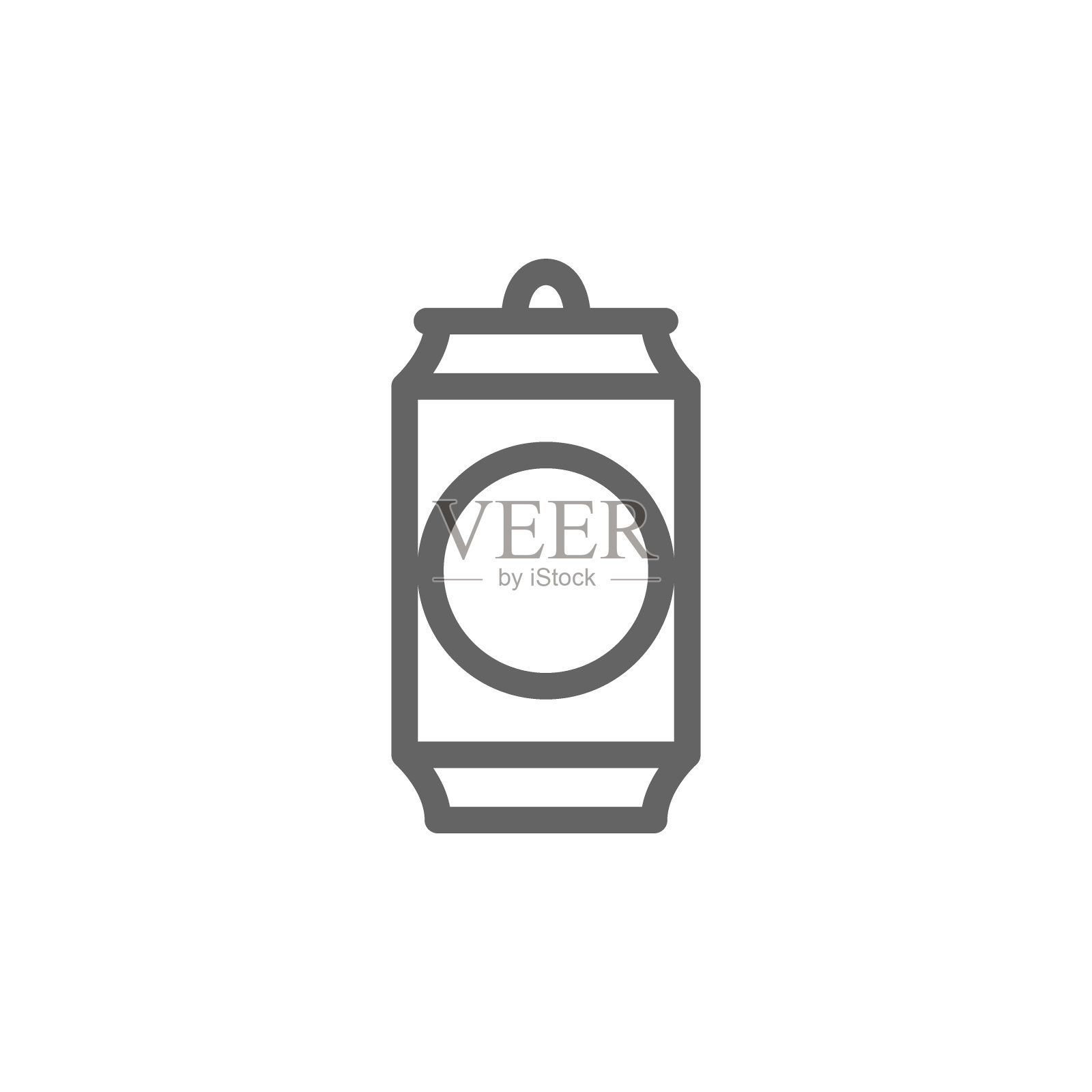 简单的啤酒可以行图标。符号和符号矢量插图设计。可编辑的中风。在白色背景上隔离图标素材