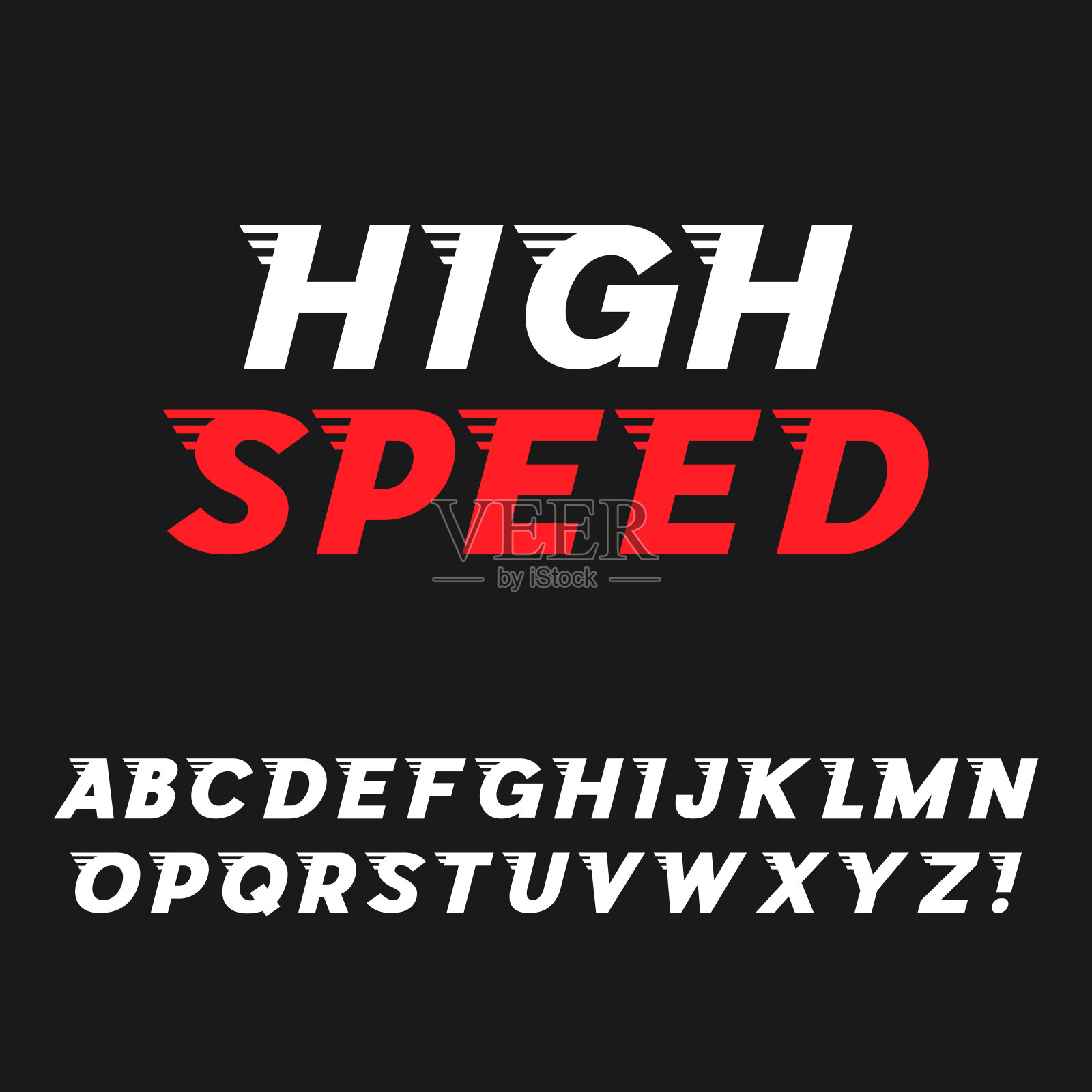 速度。动态斜体字体设计元素图片