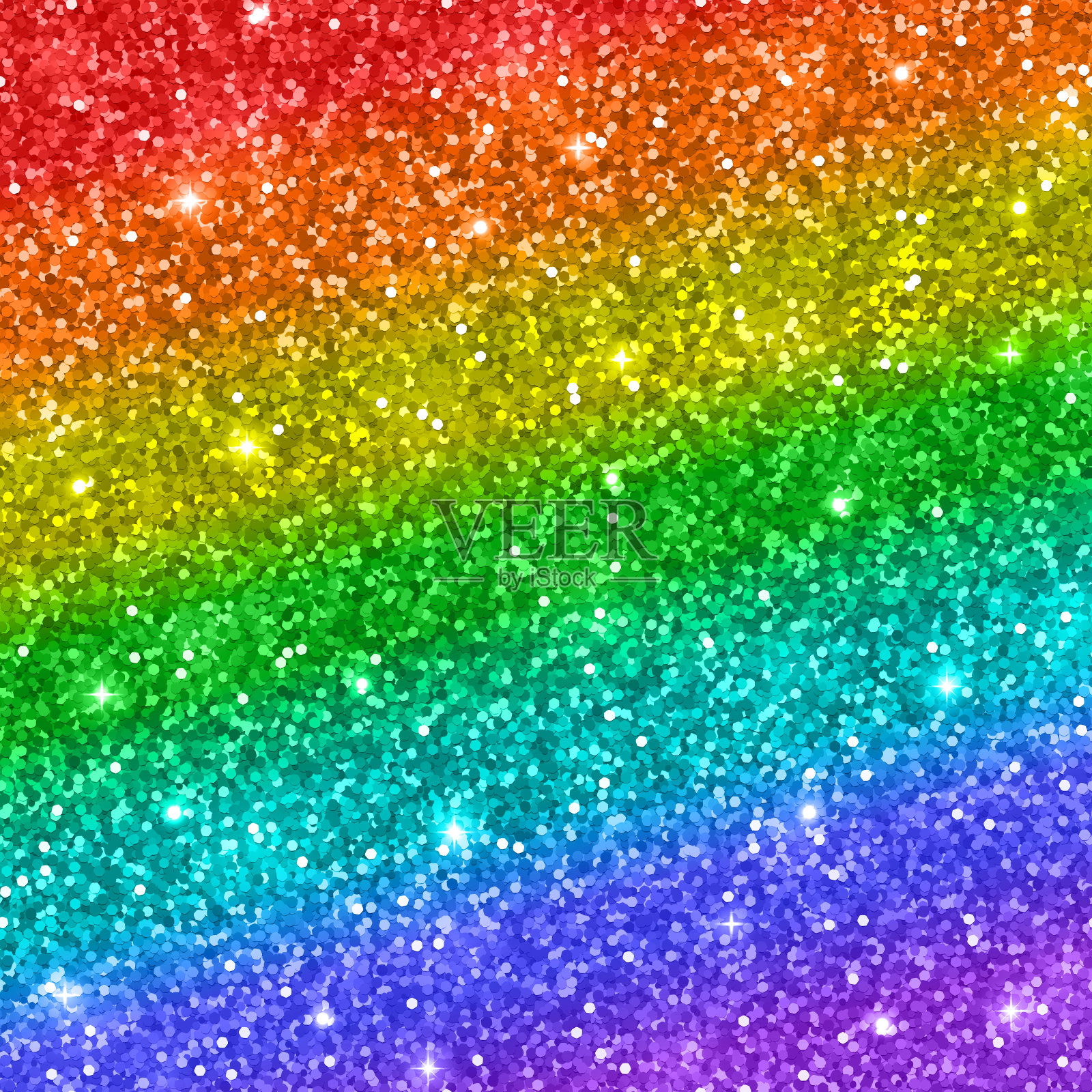 彩虹闪闪发光的背景。向量设计元素图片