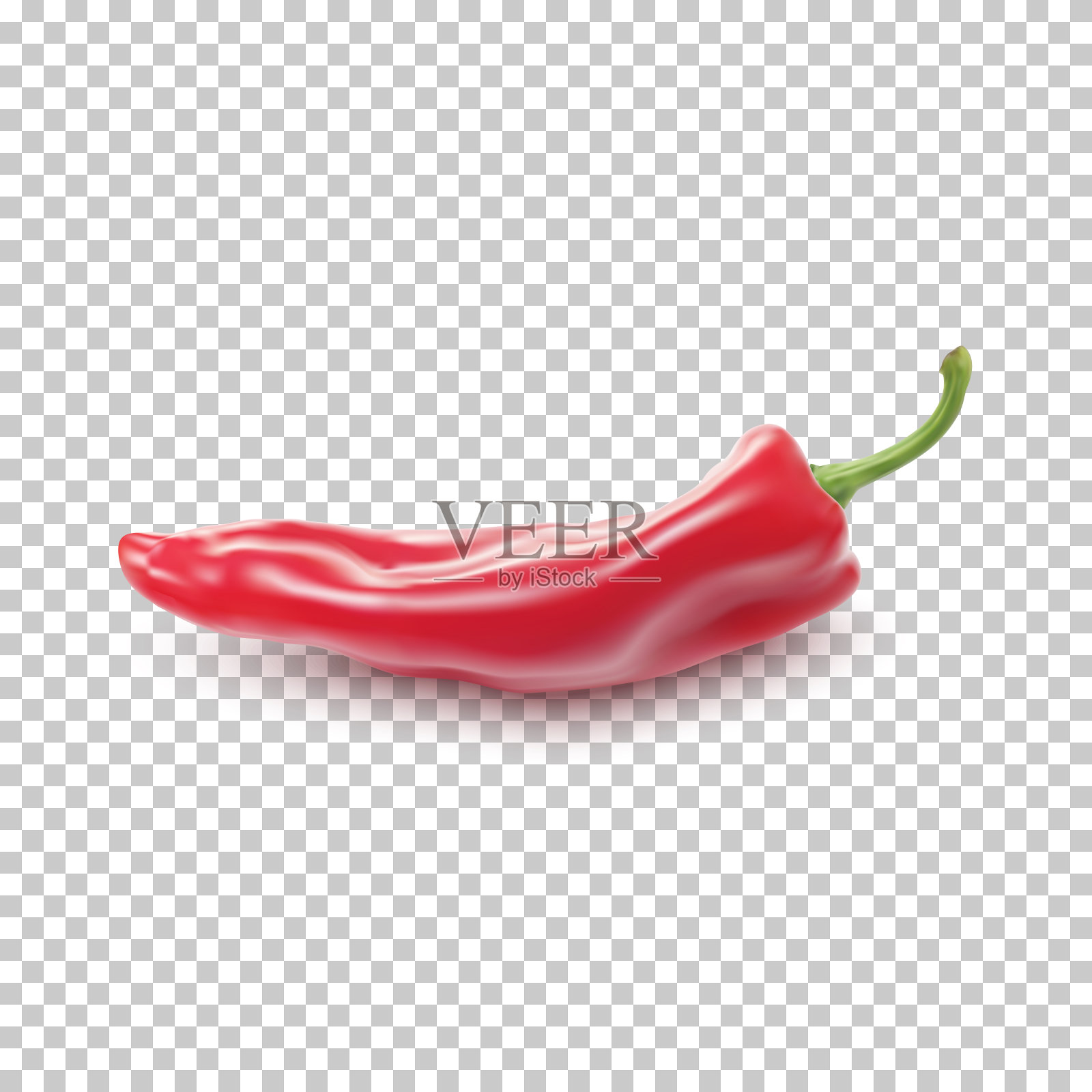 红色的现实的胡椒。插画图片素材