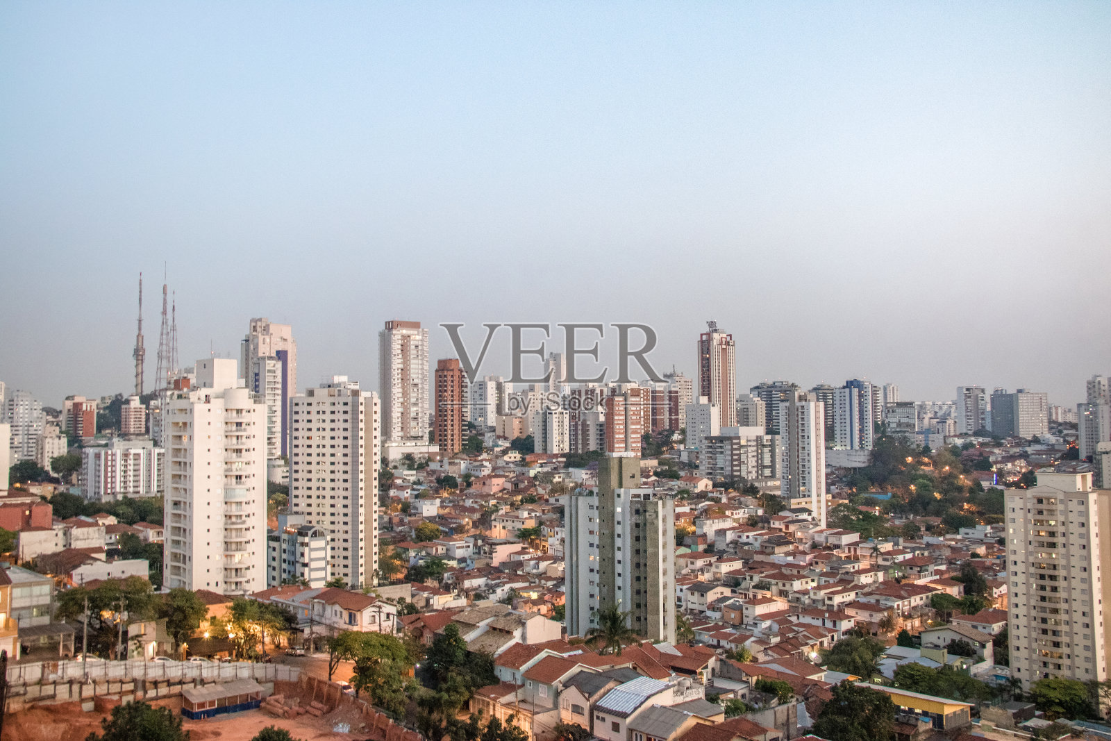 鸟瞰图Sumare和Perdizes社区在圣保罗-圣保罗，巴西照片摄影图片
