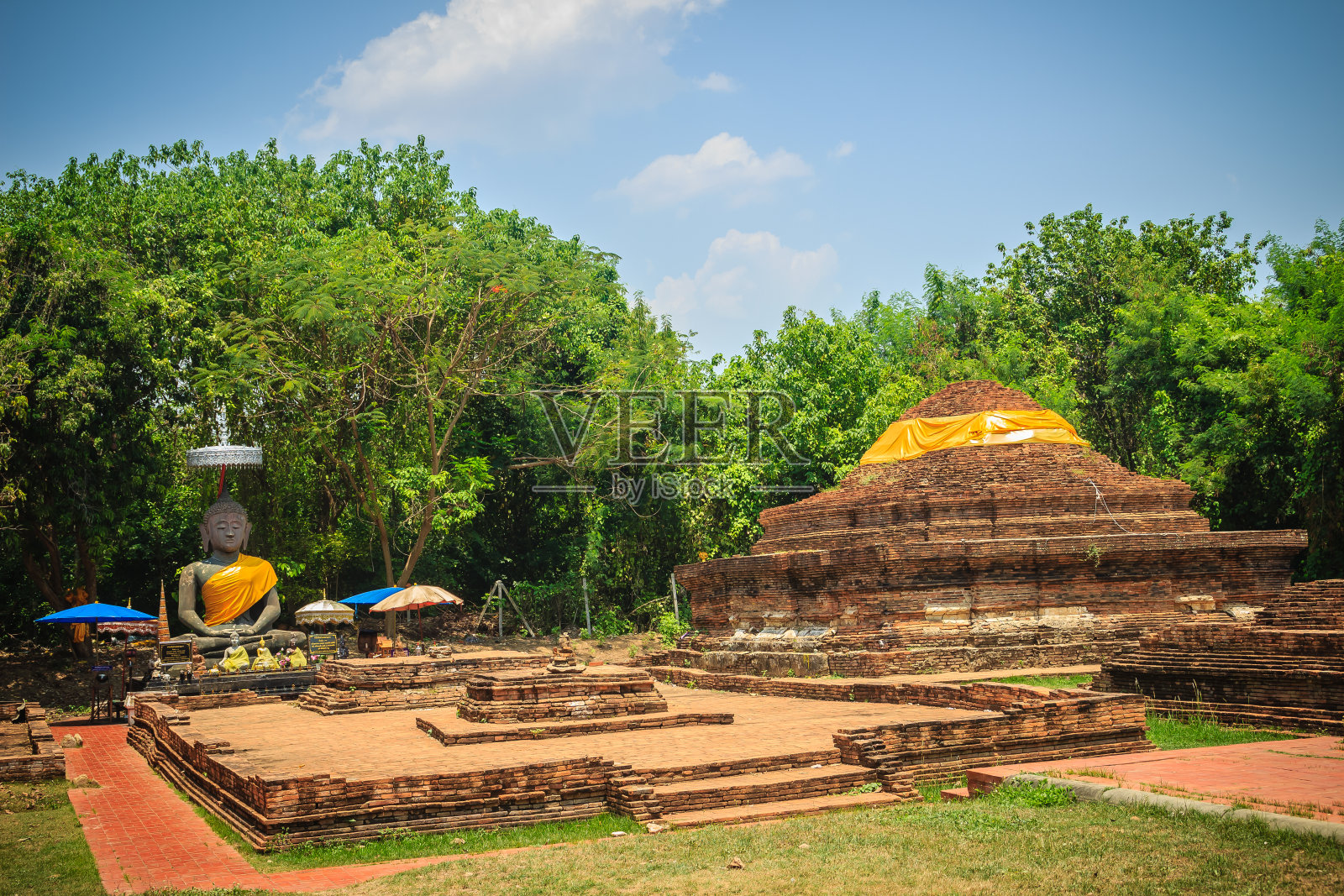 吴哥窟遗址，维甘金庙遗址之一。维甘金是13世纪以来由国王芒格莱大帝建造的历史定居点和考古遗址，位于泰国清迈。照片摄影图片