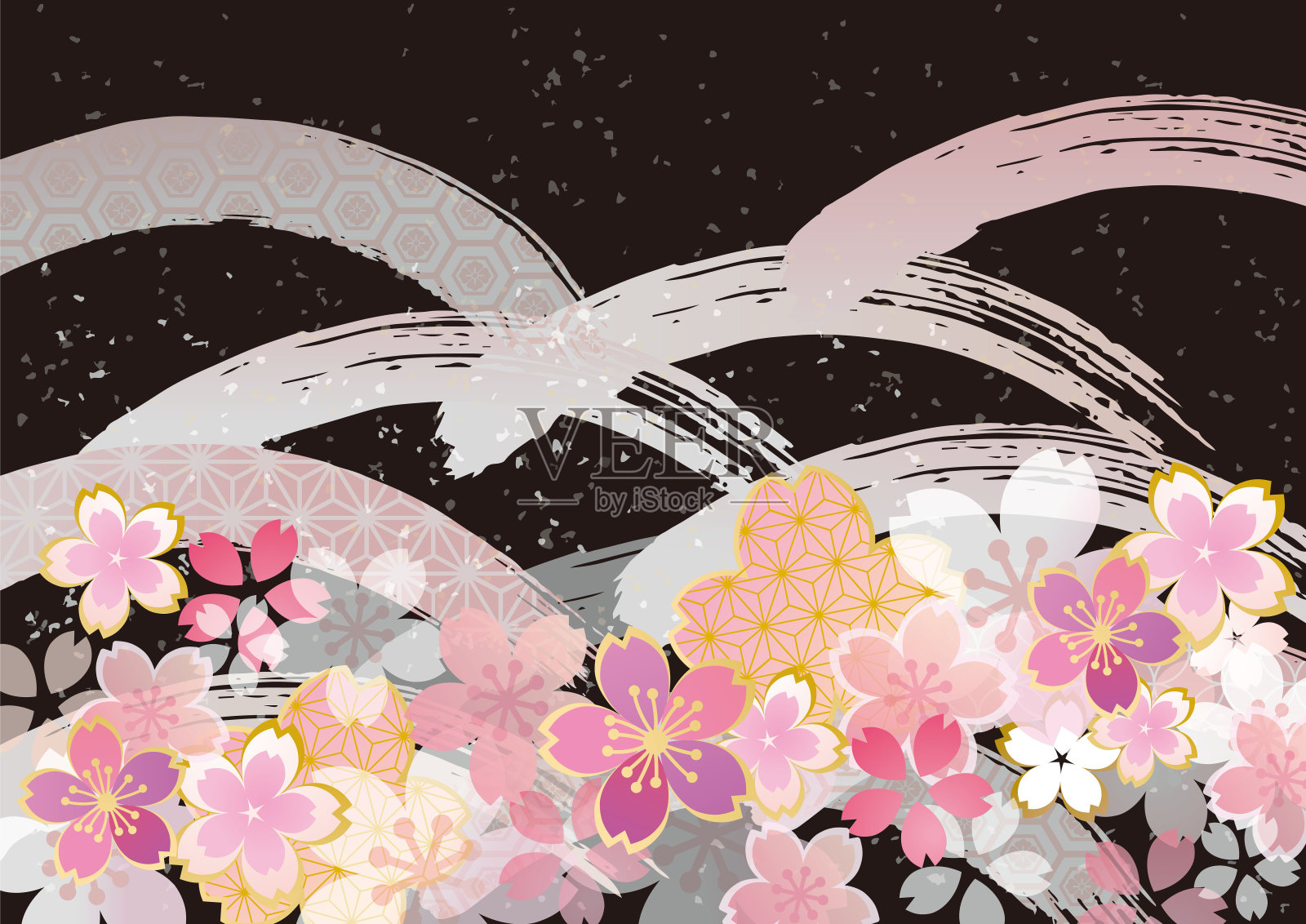 这是日本一种美丽的樱花插画图片素材