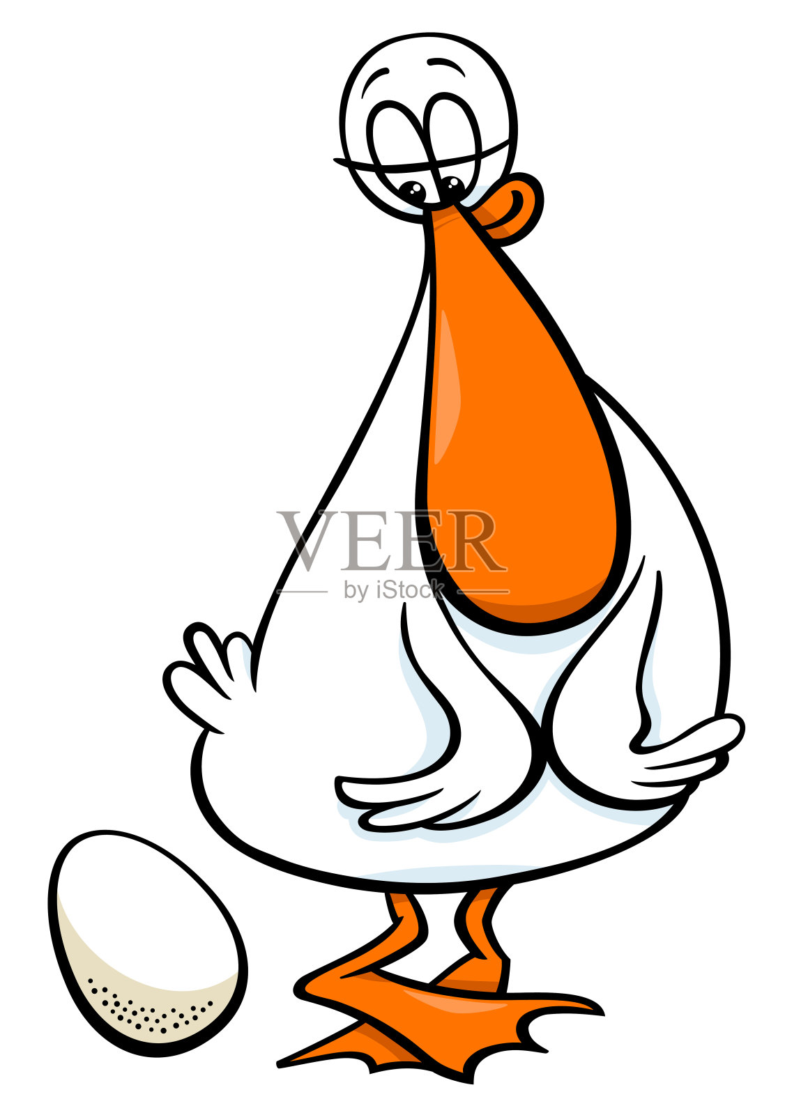 鸭鸟农场卡通人物带蛋插画图片素材