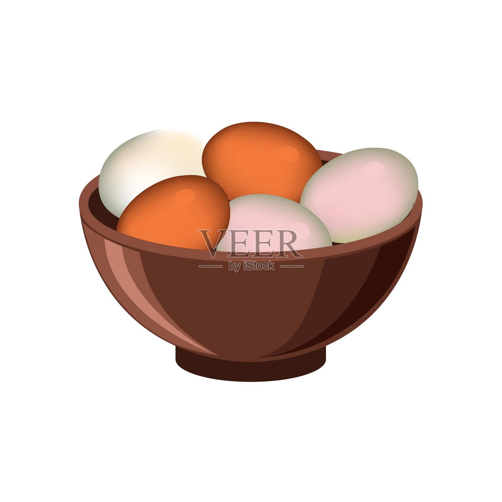 碗鸡蛋插画图片素材