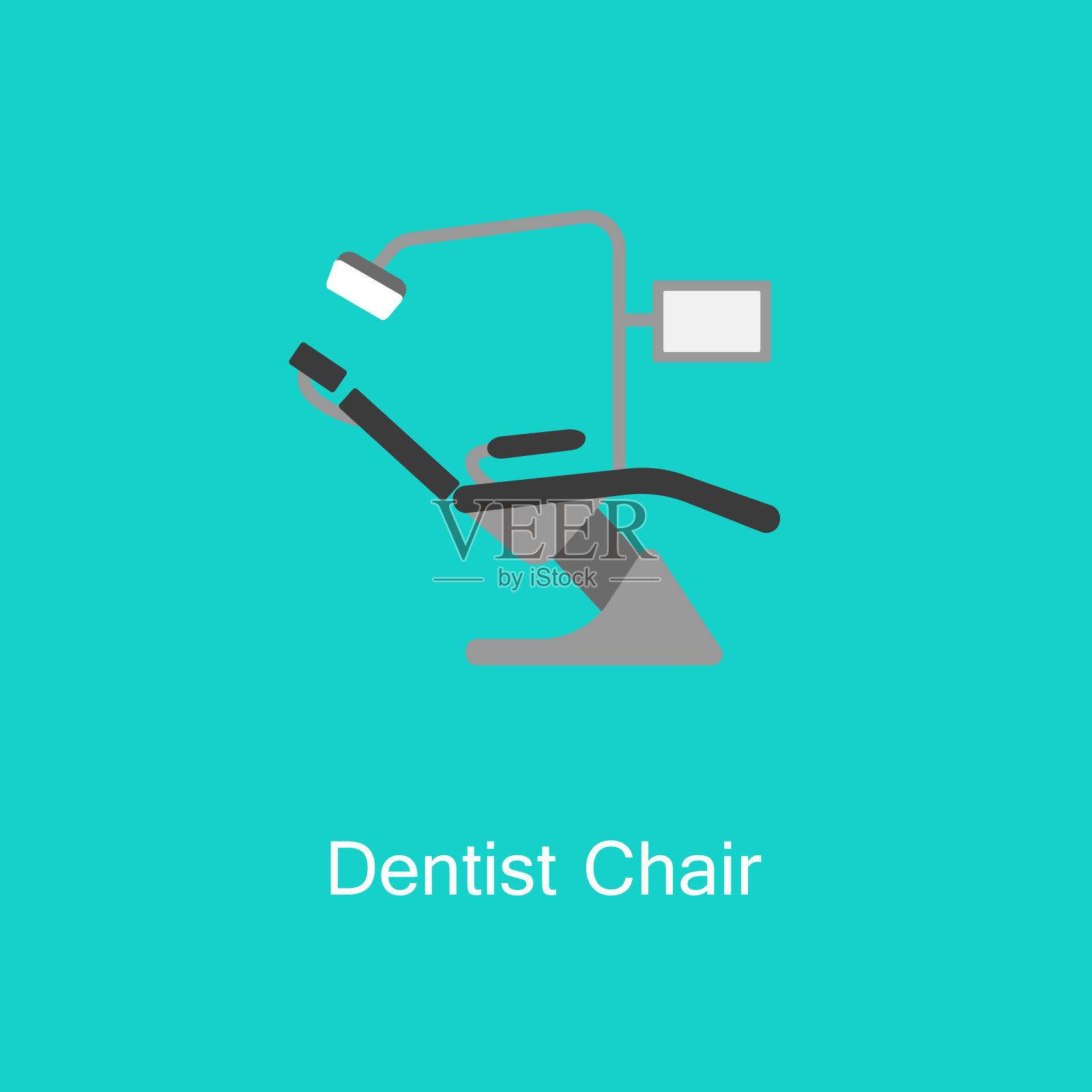 牙科椅图标细线网页和移动。插画图片素材
