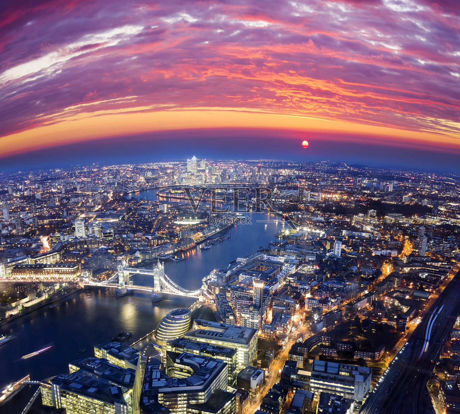 伦敦城市的日落照片摄影图片