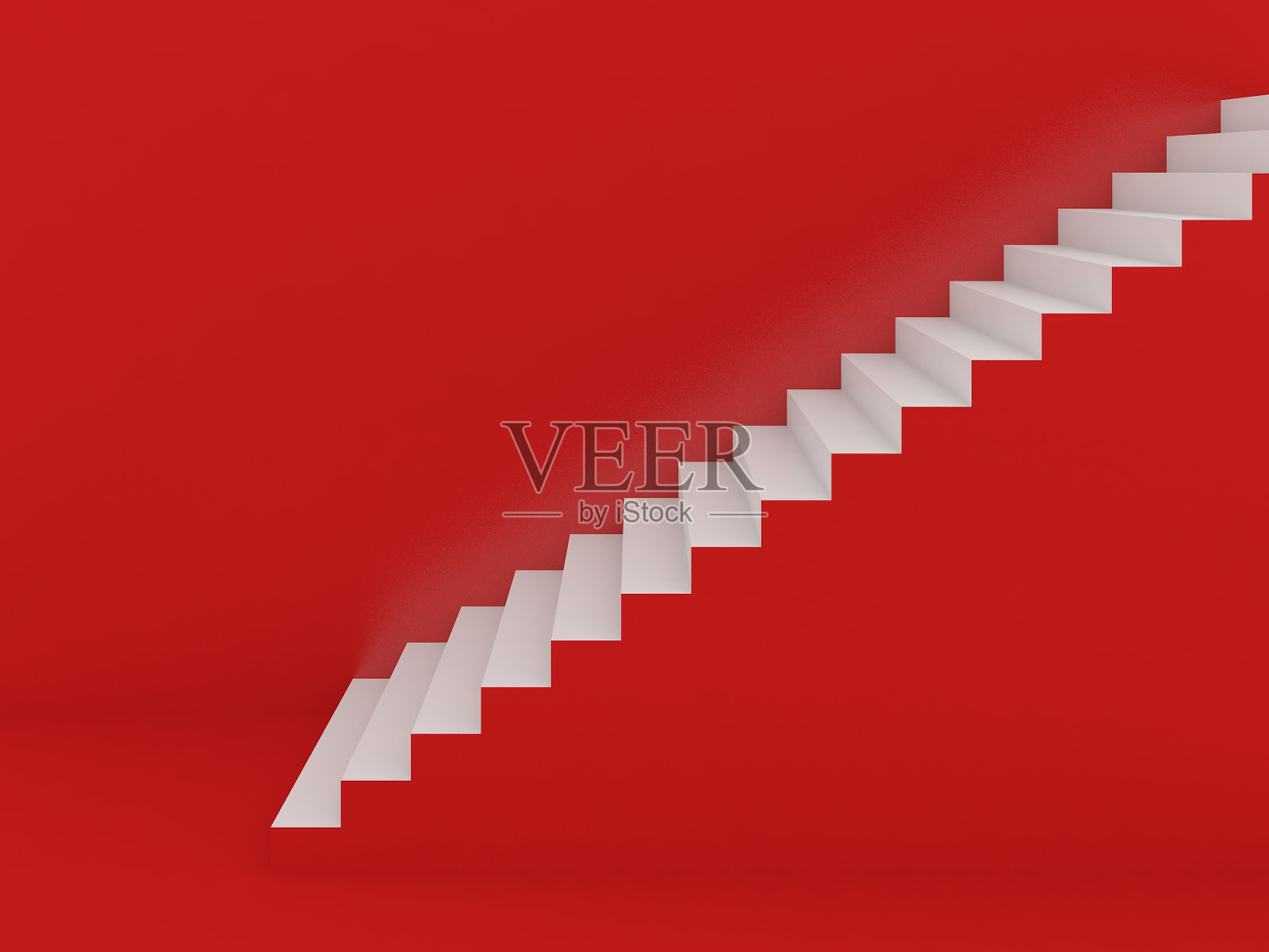 红色背景的白色楼梯，3d渲染照片摄影图片