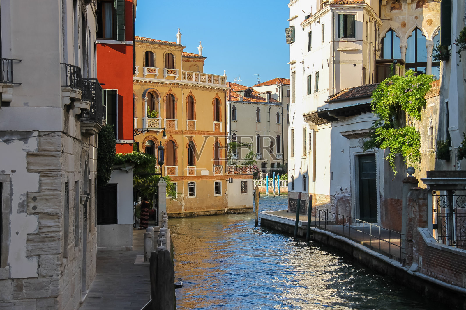意大利威尼斯历史中心著名的水上街道照片摄影图片