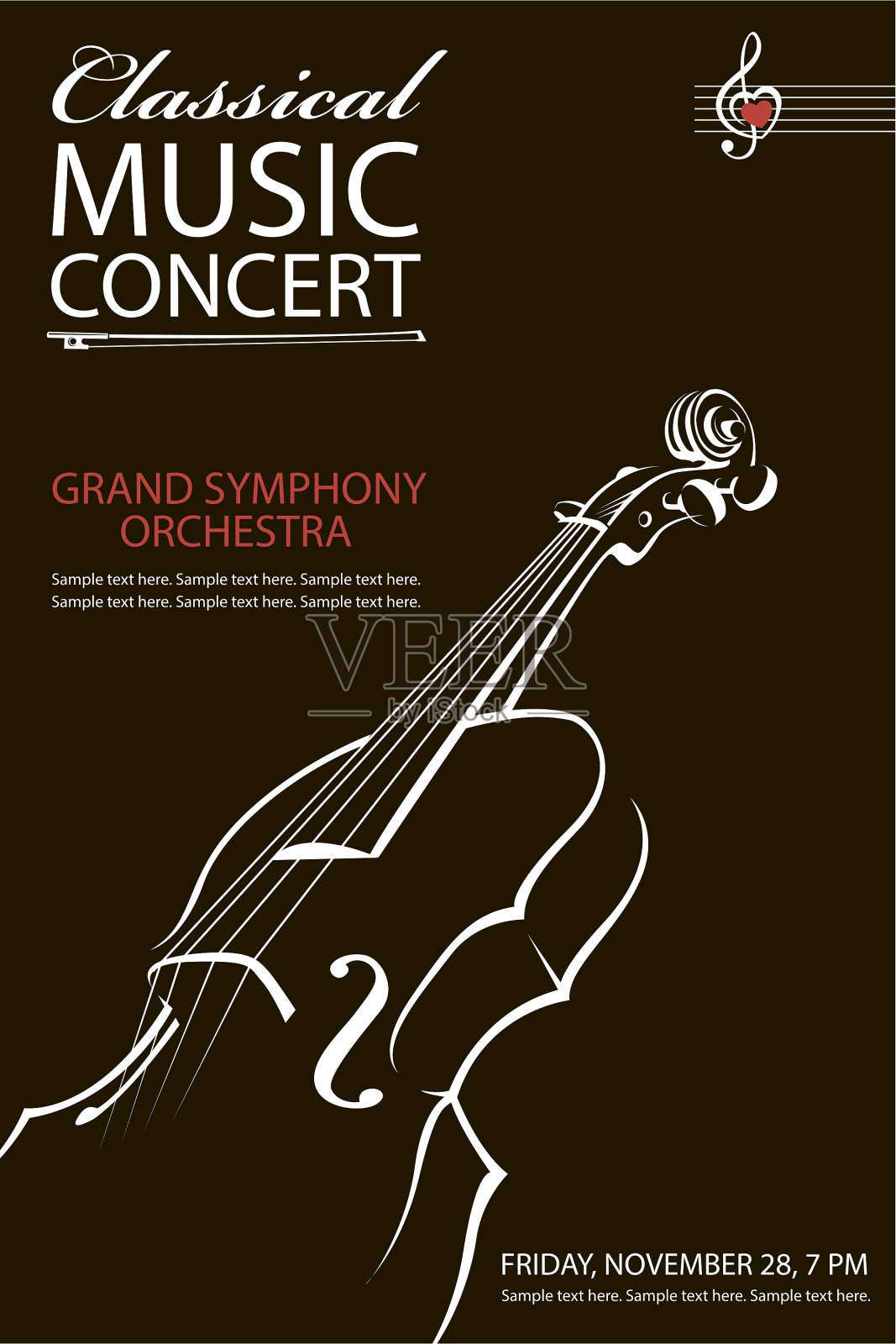 古典音乐会的海报设计模板素材