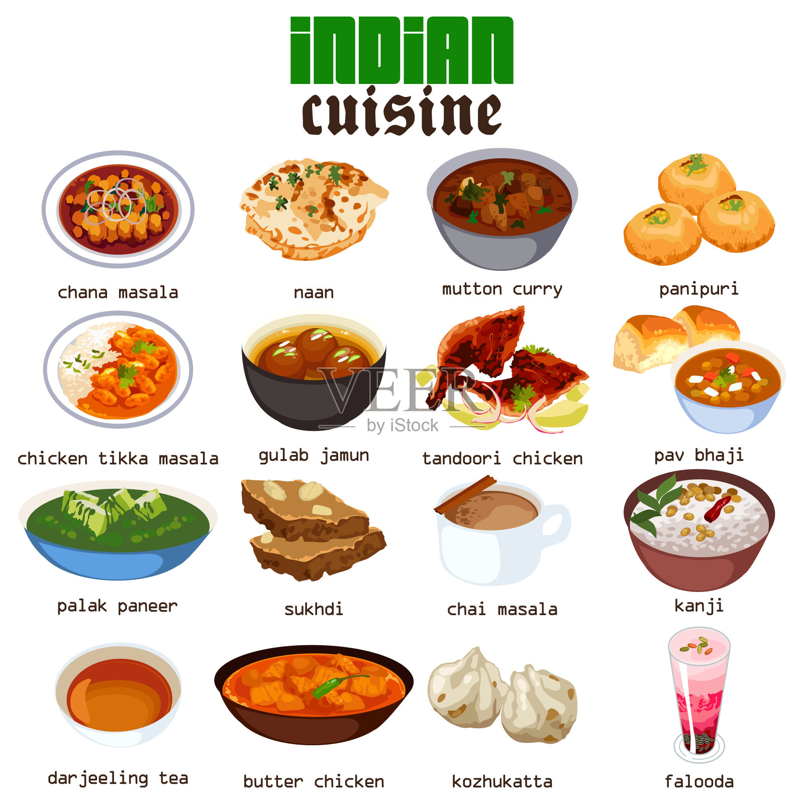 印度美食及烹饪插画插画图片素材