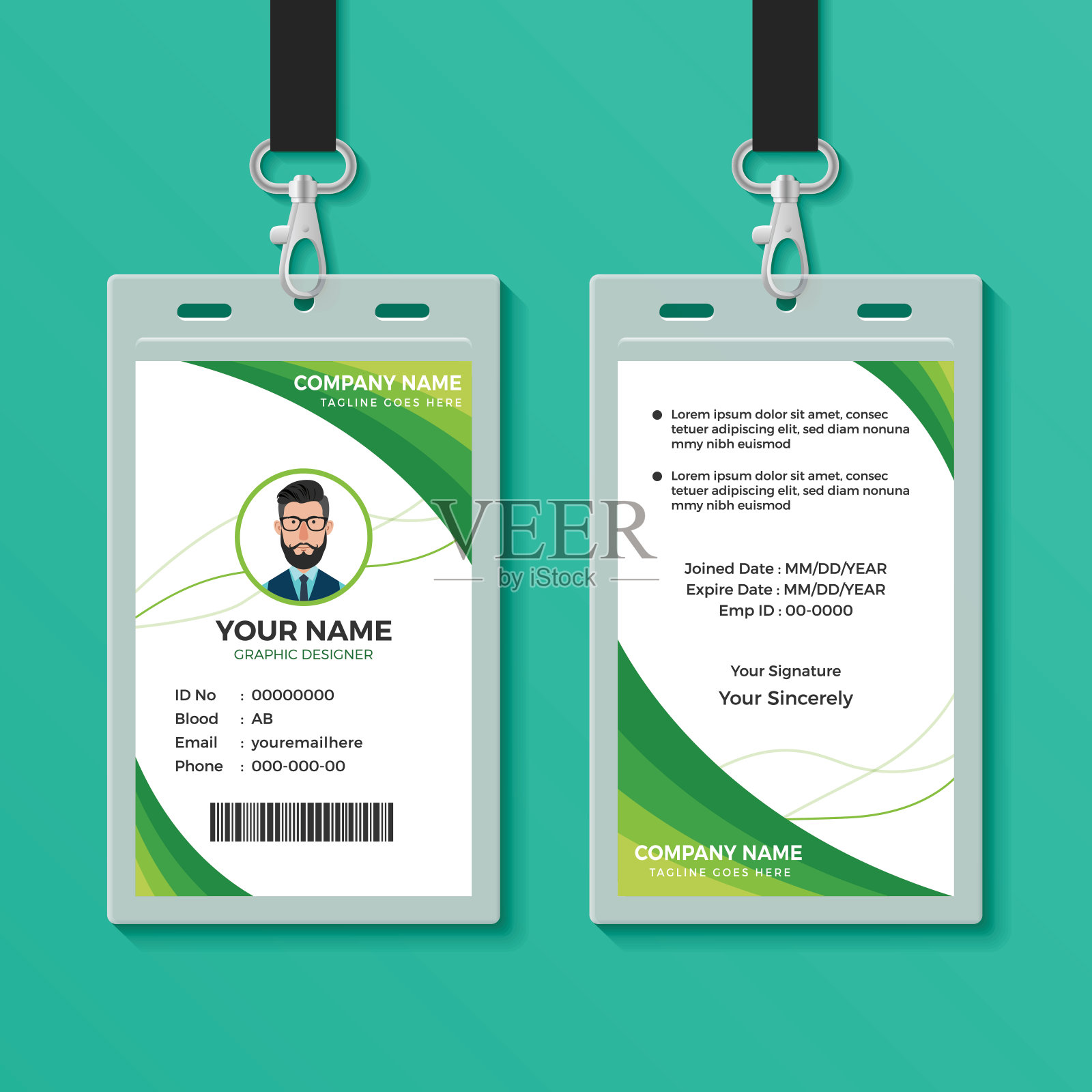 绿色图形ID卡设计模板设计模板素材