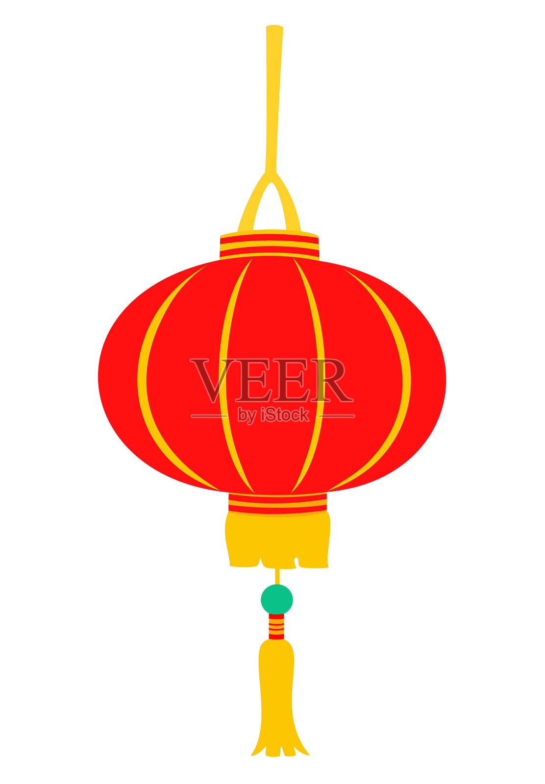 中国灯笼孤立在白色背景上。矢量插图。插画图片素材