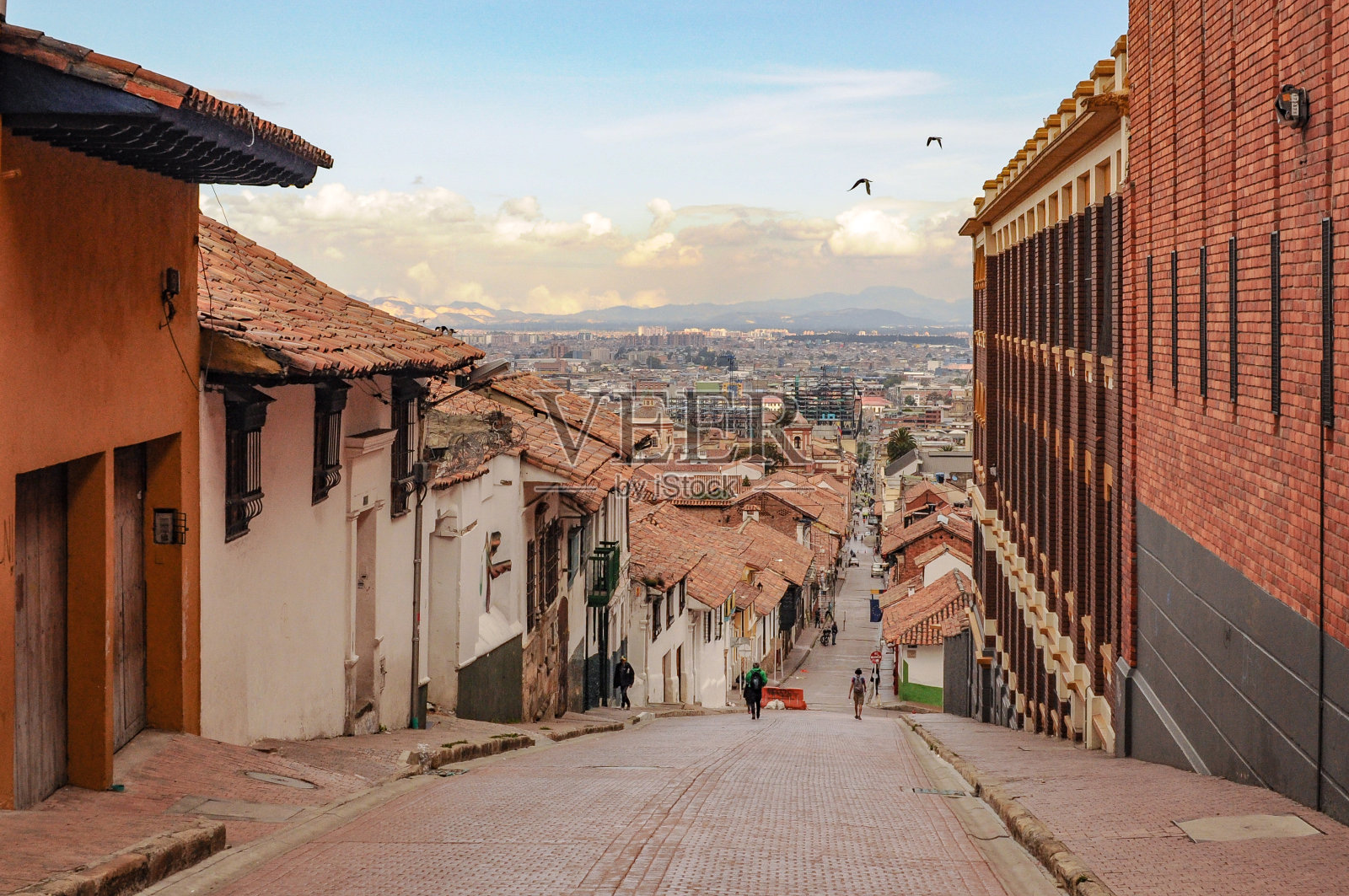 位于哥伦比亚Bogotá的La Candelaria老城照片摄影图片