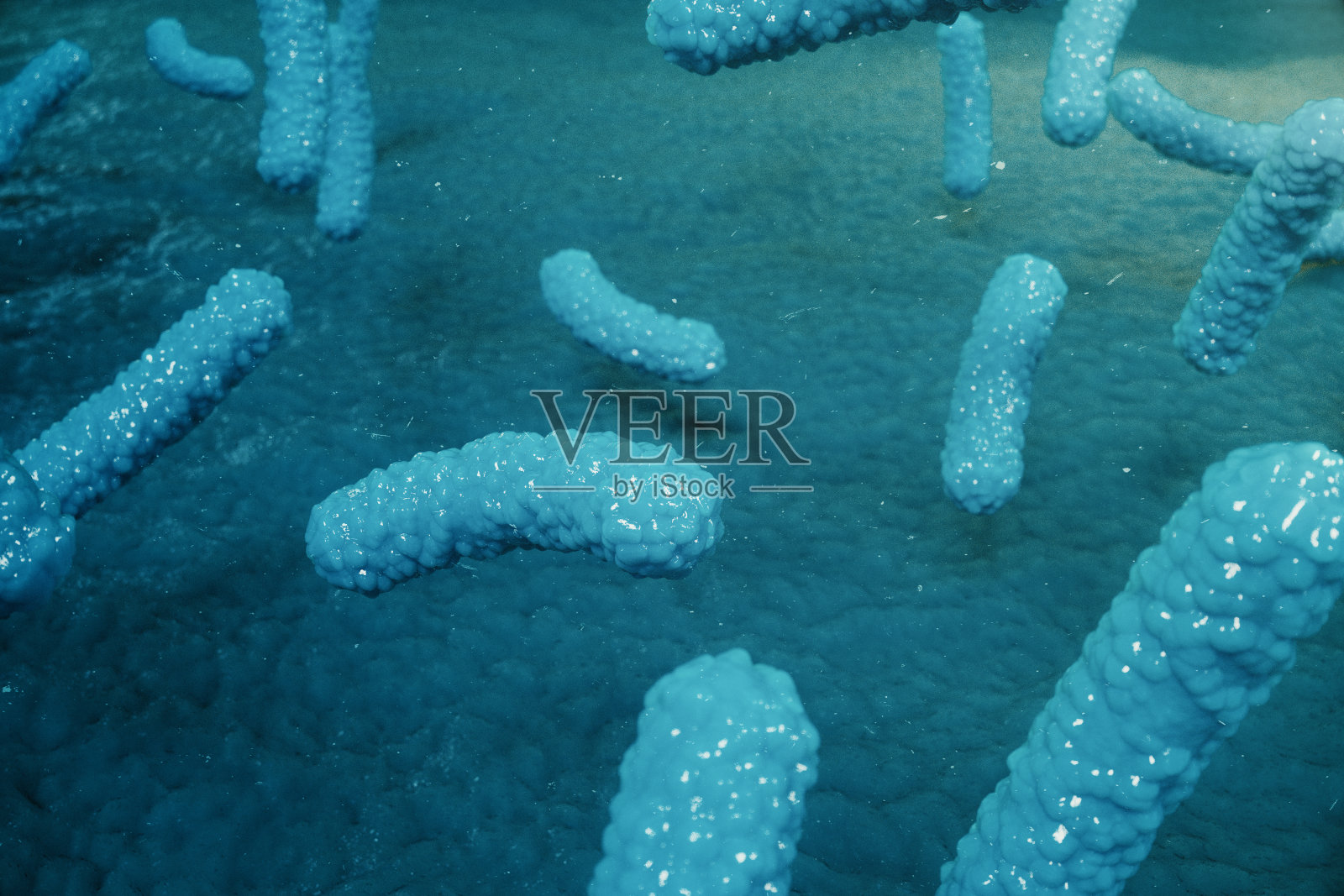 在宿主体内引起感染的致病病毒的三维图示。病毒性疾病流行。病毒抽象背景。病毒，细菌，细胞感染的生物体。照片摄影图片