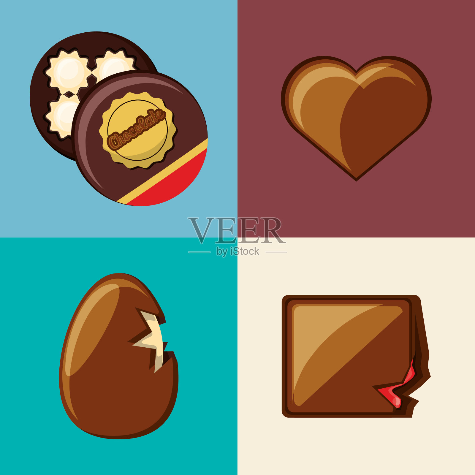 巧克力糖果设计插画图片素材
