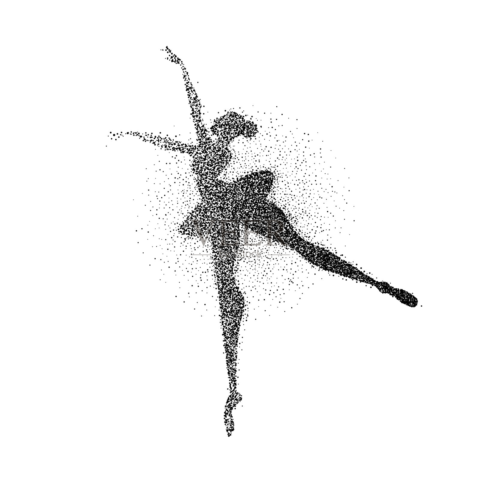 芭蕾舞女演员粒子飞溅剪影设计元素图片