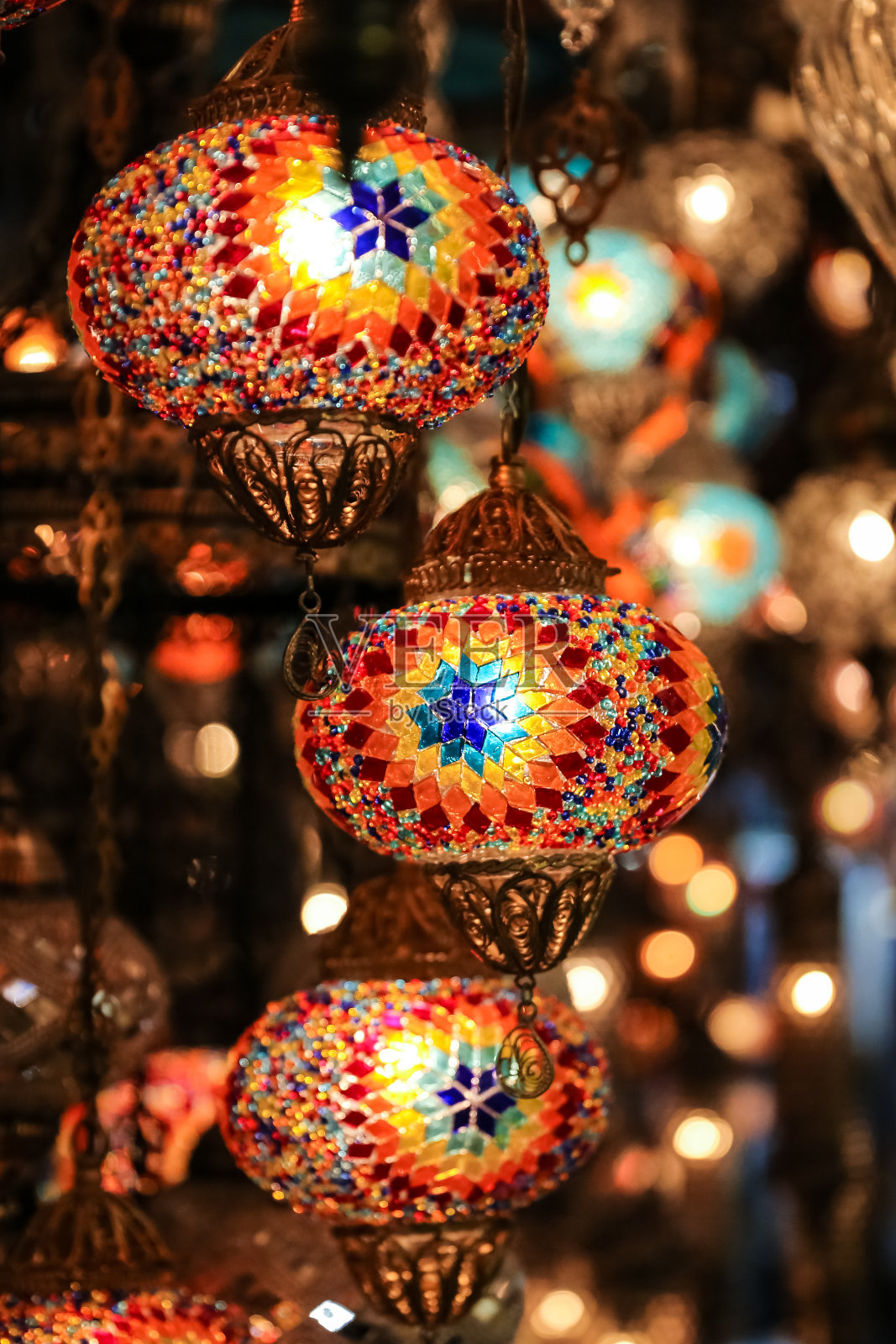 色彩斑斓的土耳其花灯之外照片摄影图片