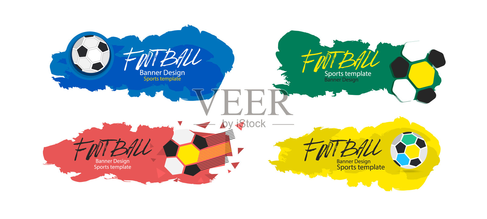 抽象的旗帜橄榄球。一个真实的球，手绘纹理。一套明亮的设计为足球，体育模板。EPS文件是分层的。插画图片素材