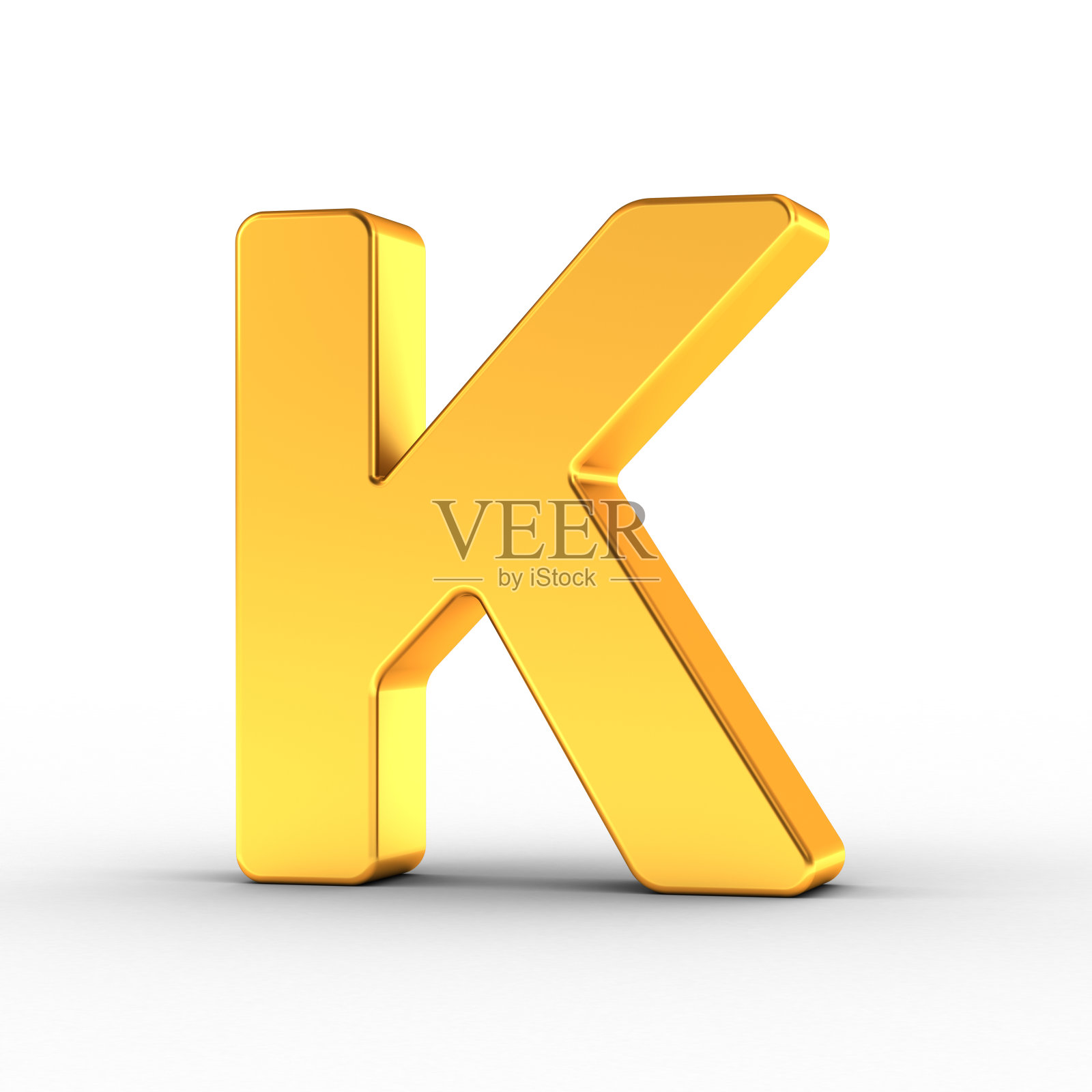 黄金字母K与剪切路径照片摄影图片