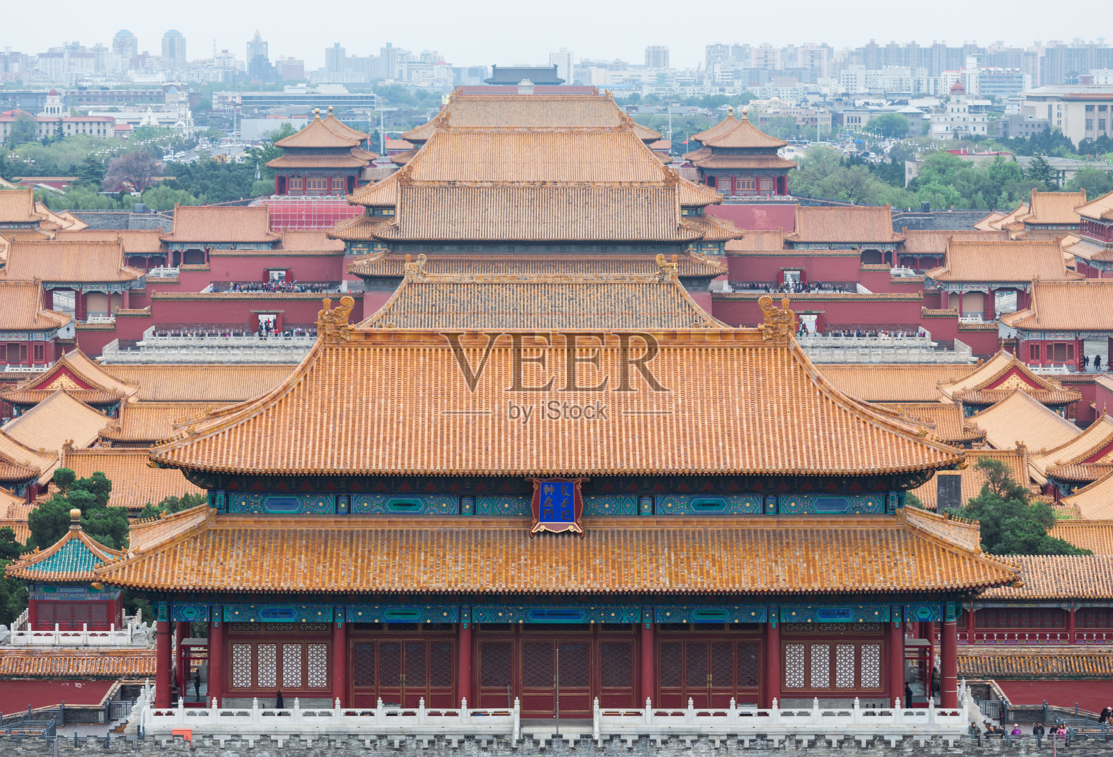 北京紫禁城的高角度近景照片摄影图片