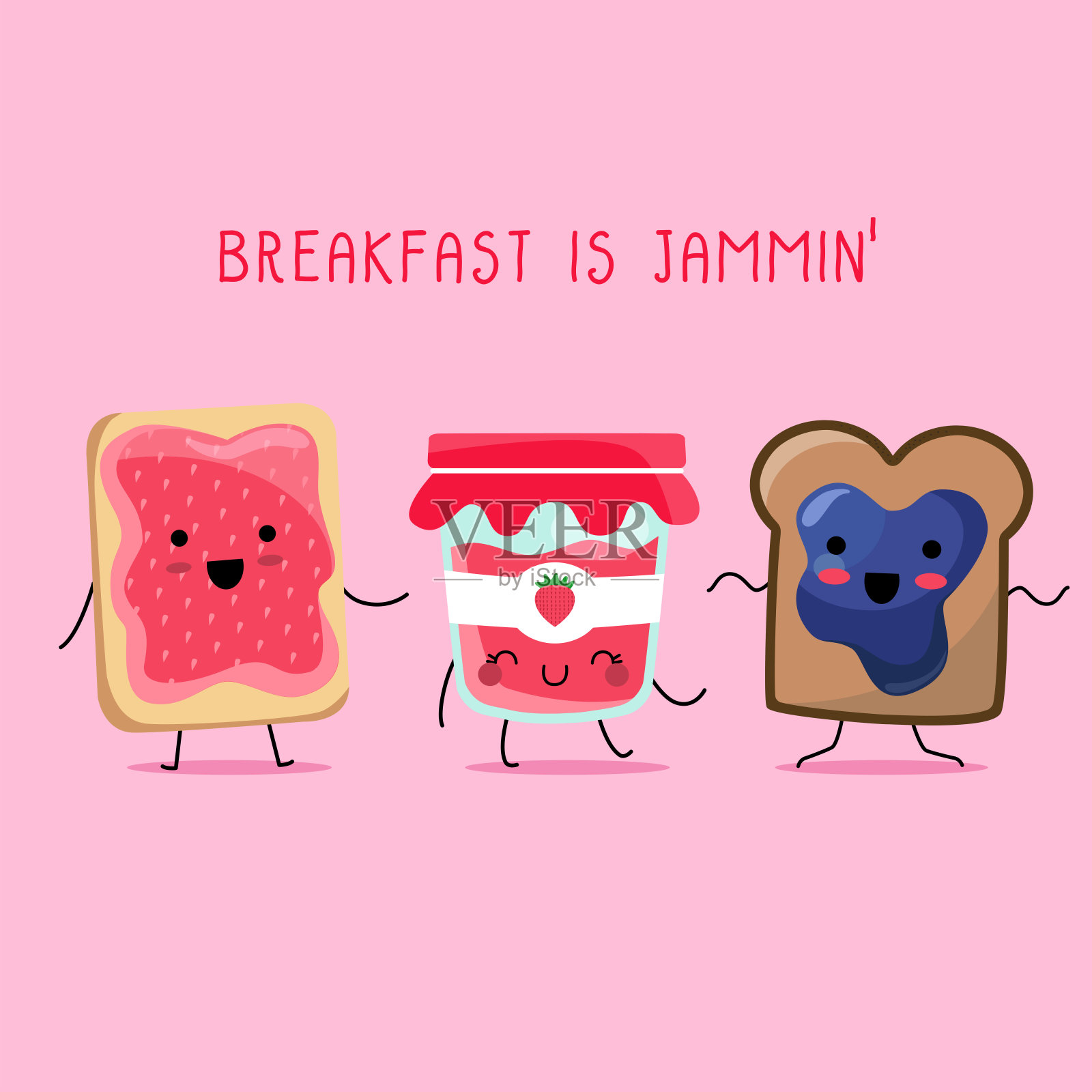 早餐是Jammin”插画图片素材